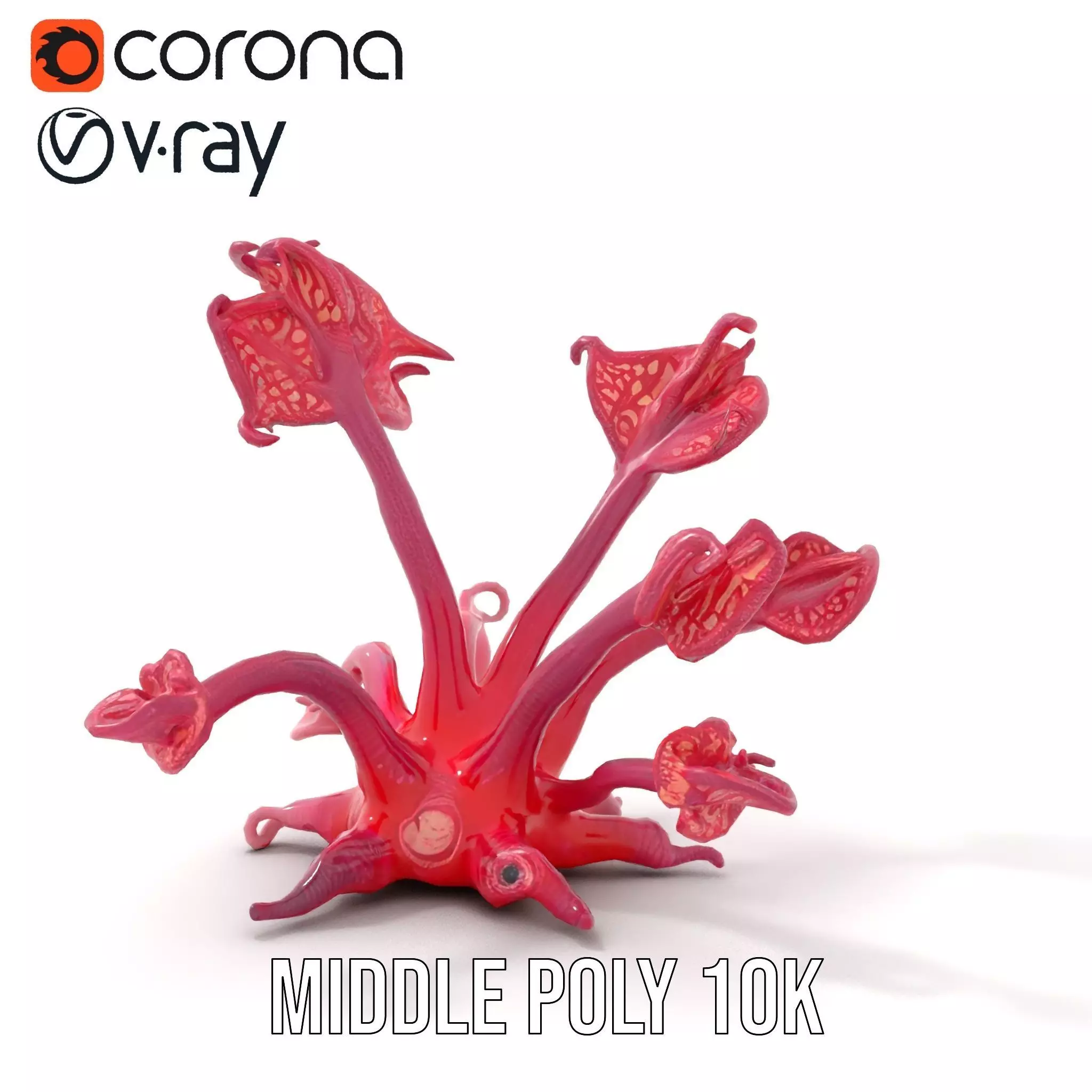 Mystical Pink Flora model pack Low-poly 3D model_13