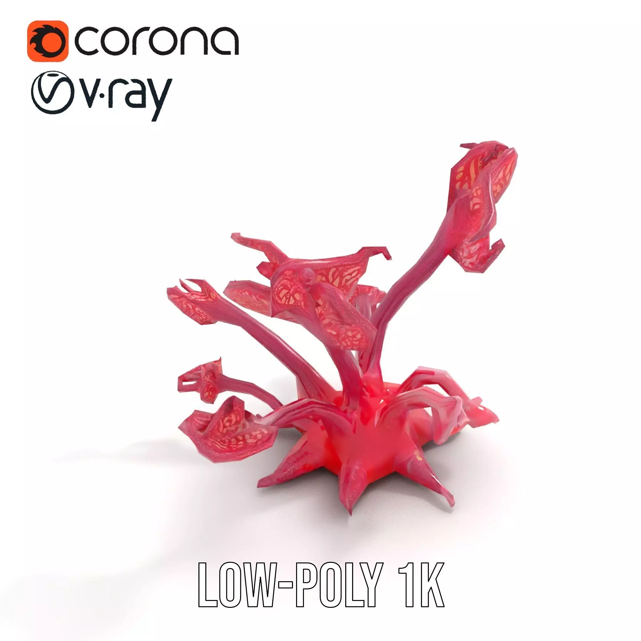 Mystical Pink Flora model pack Low-poly 3D model_14