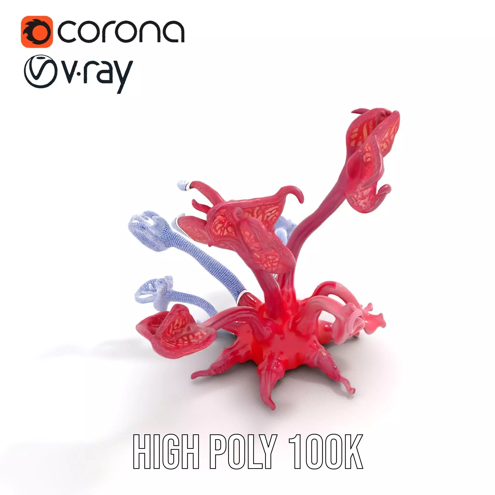 Mystical Pink Flora model pack Low-poly 3D model_31