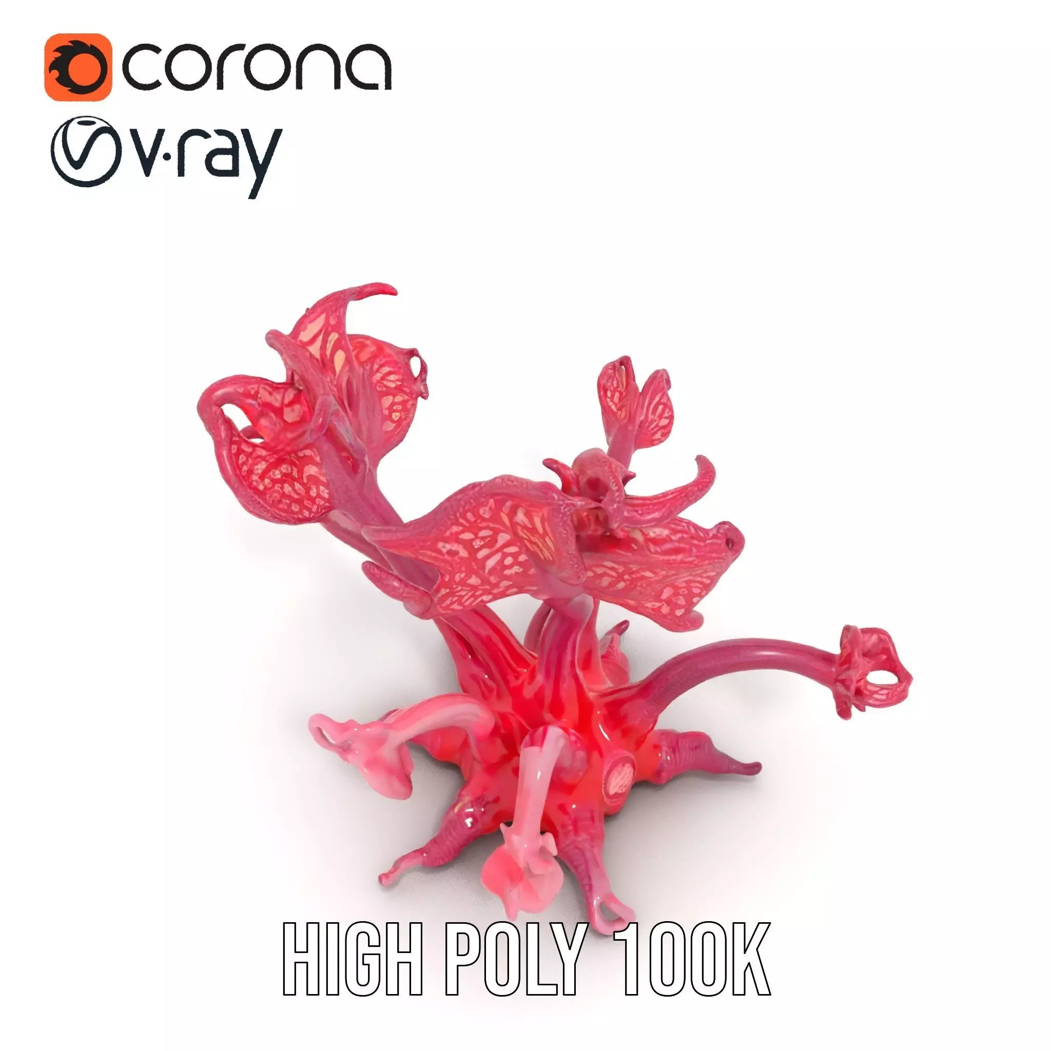Mystical Pink Flora model pack Low-poly 3D model_17