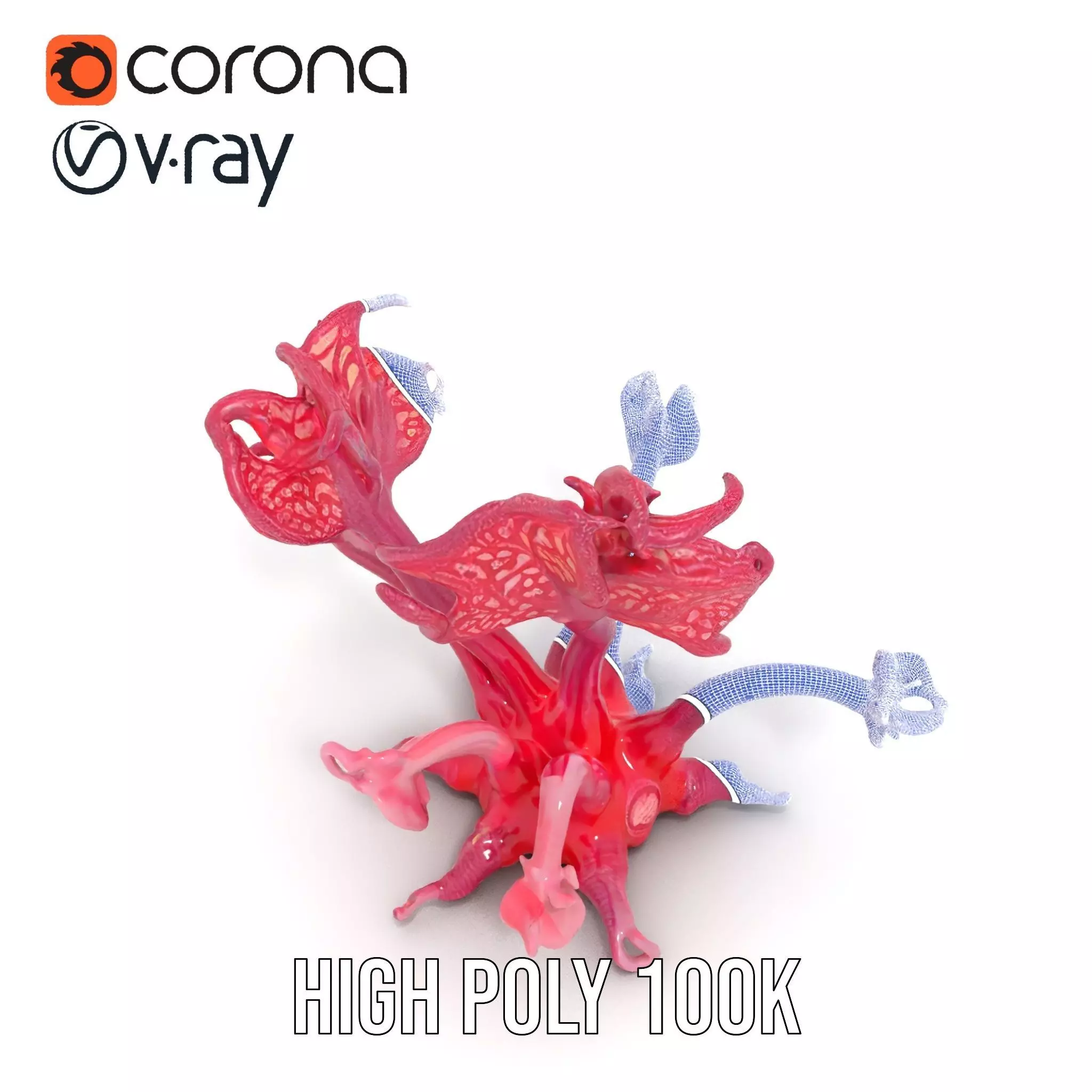Mystical Pink Flora model pack Low-poly 3D model_32
