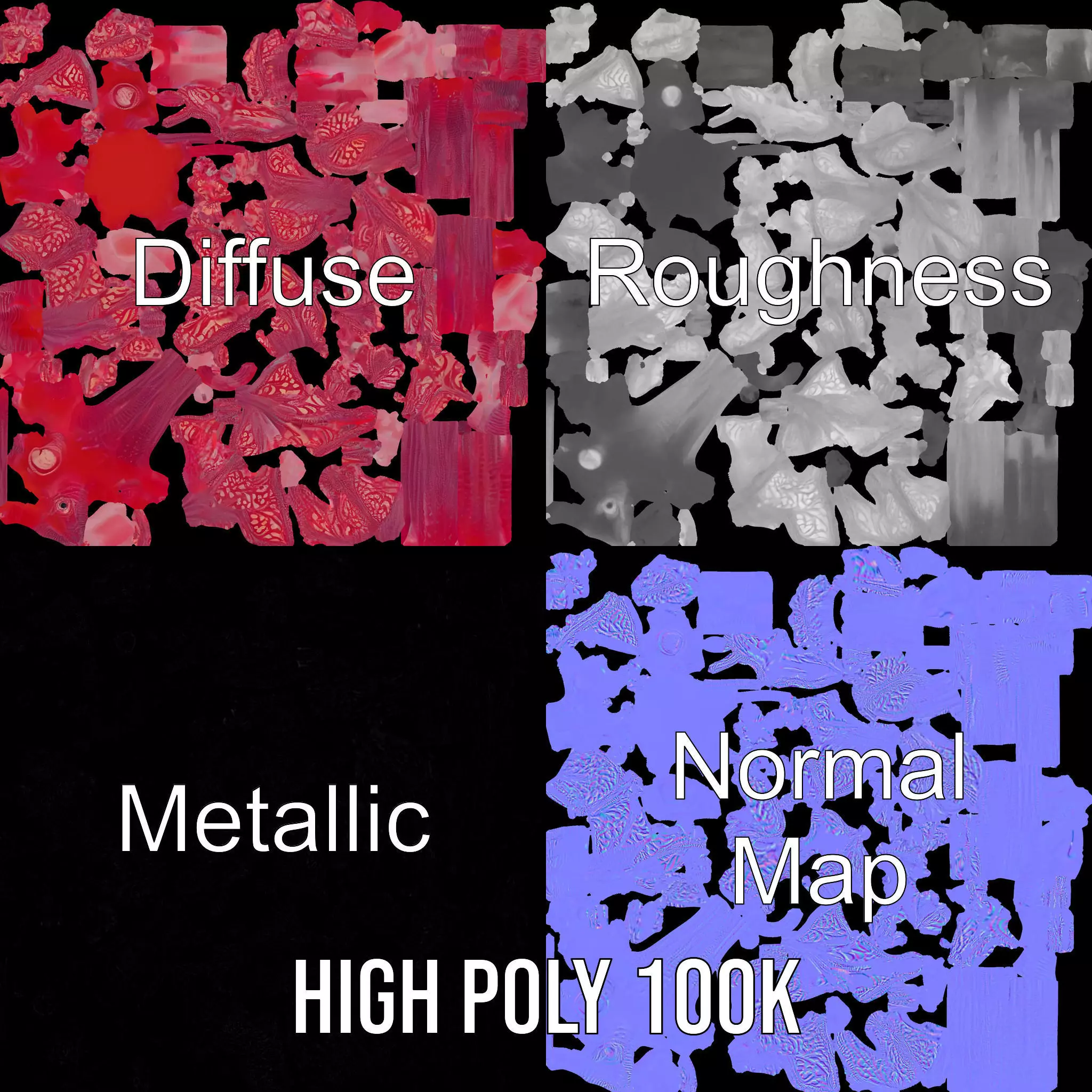 Mystical Pink Flora model pack Low-poly 3D model_3