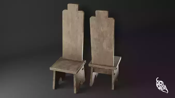 LOW POLY MEDIEVAL CHAIR 2