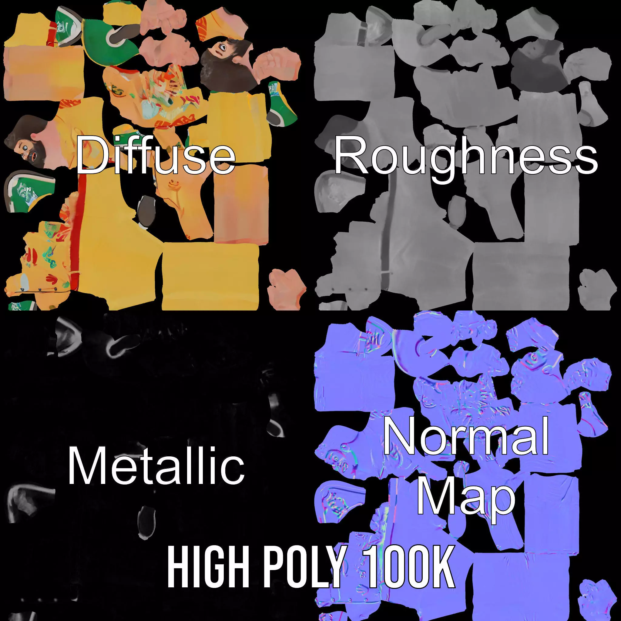 Colorful Character model pack Low-poly 3D model_3