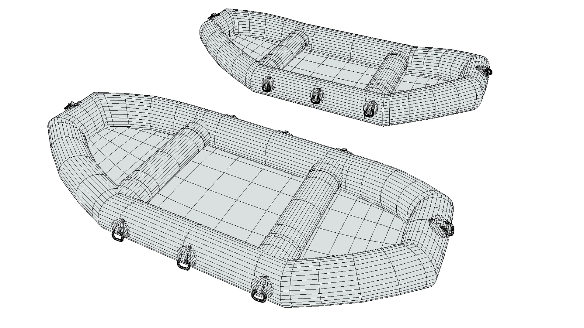 Rubber Boat Low-poly 3D model_6