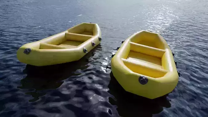 Rubber Boat Low-poly 3D model