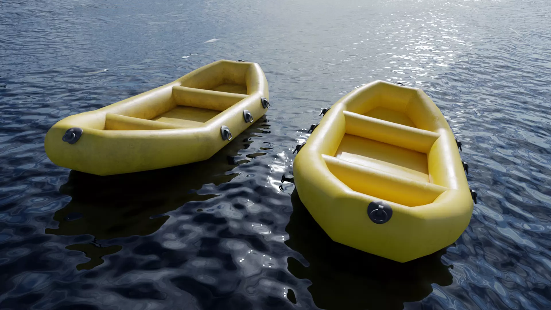 Rubber Boat Low-poly 3D model_0