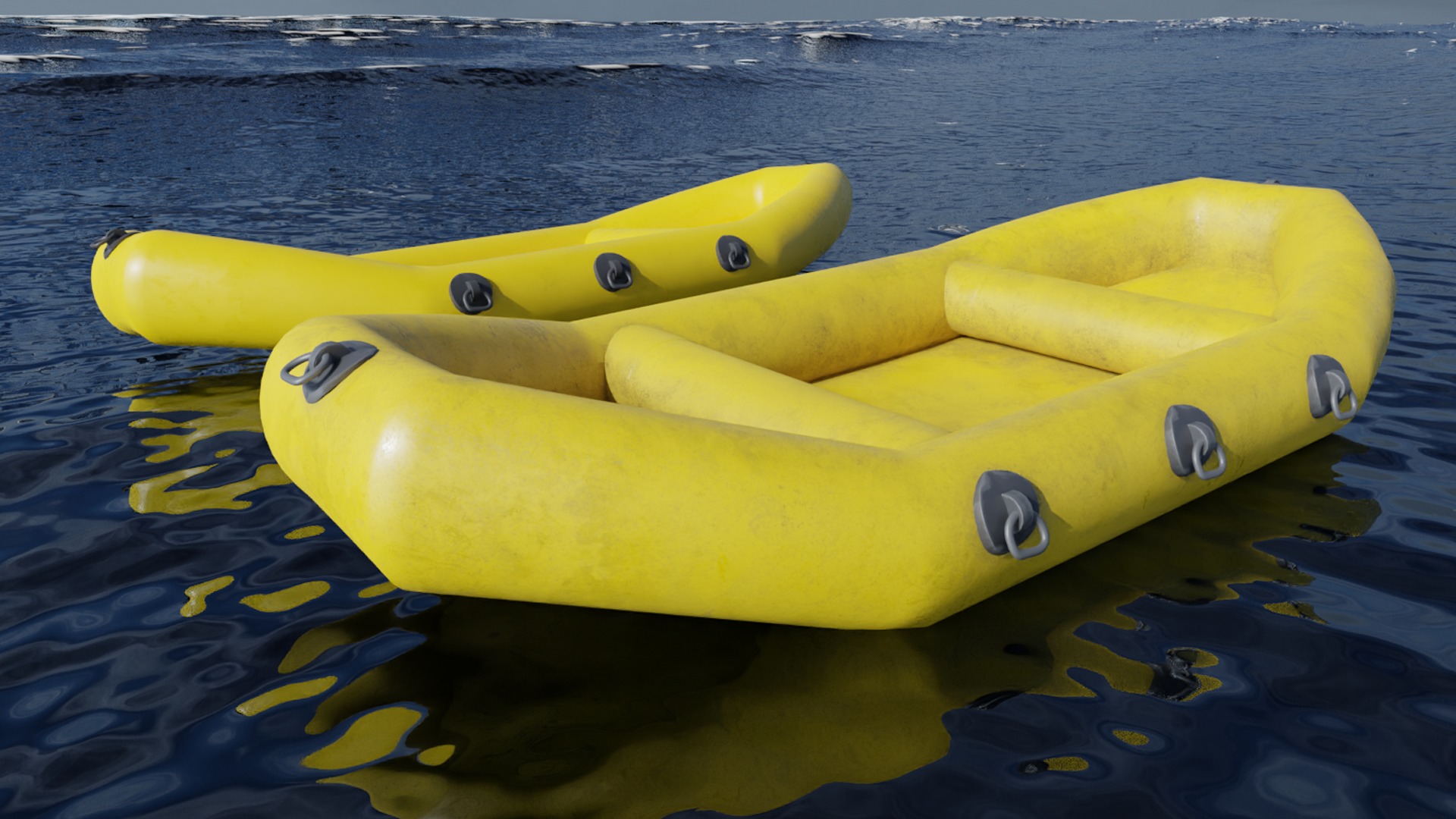 Rubber Boat Low-poly 3D model_3