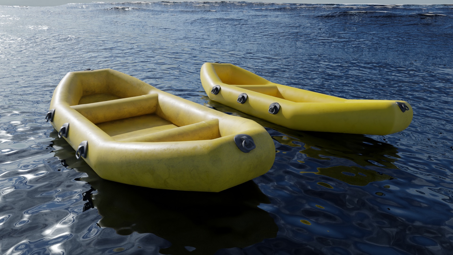 Rubber Boat Low-poly 3D model_4