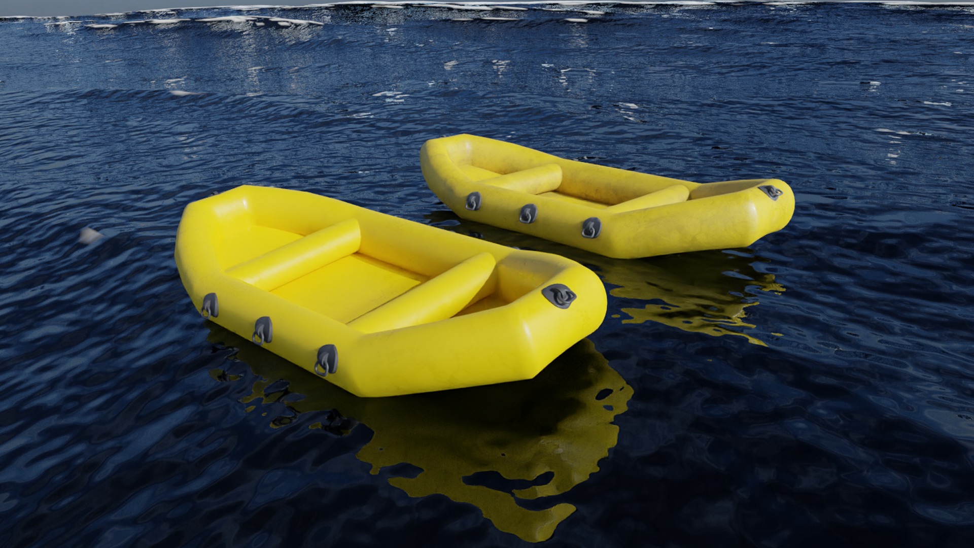 Rubber Boat Low-poly 3D model_1