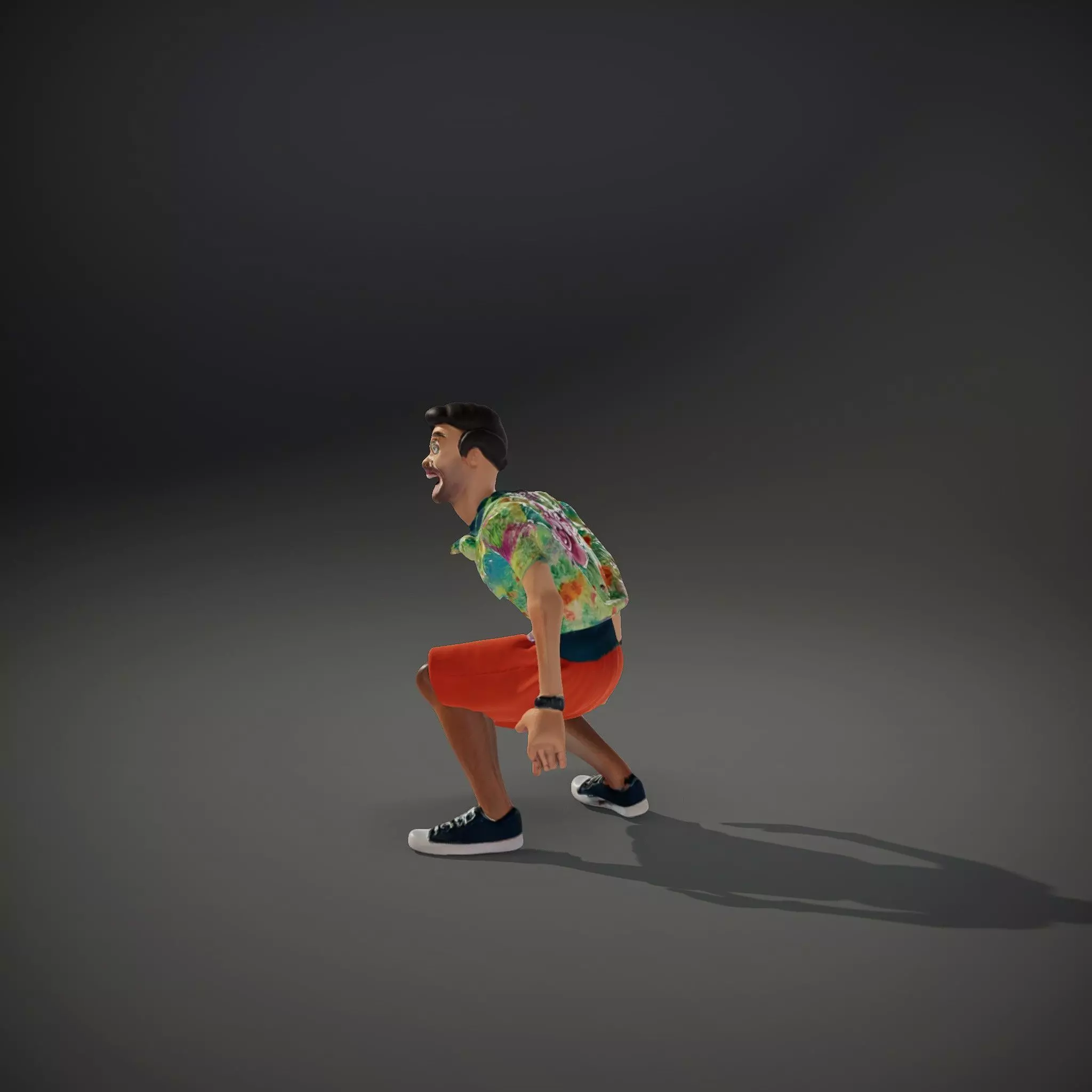 Floral Shirt Character model pack Low-poly 3D model_33