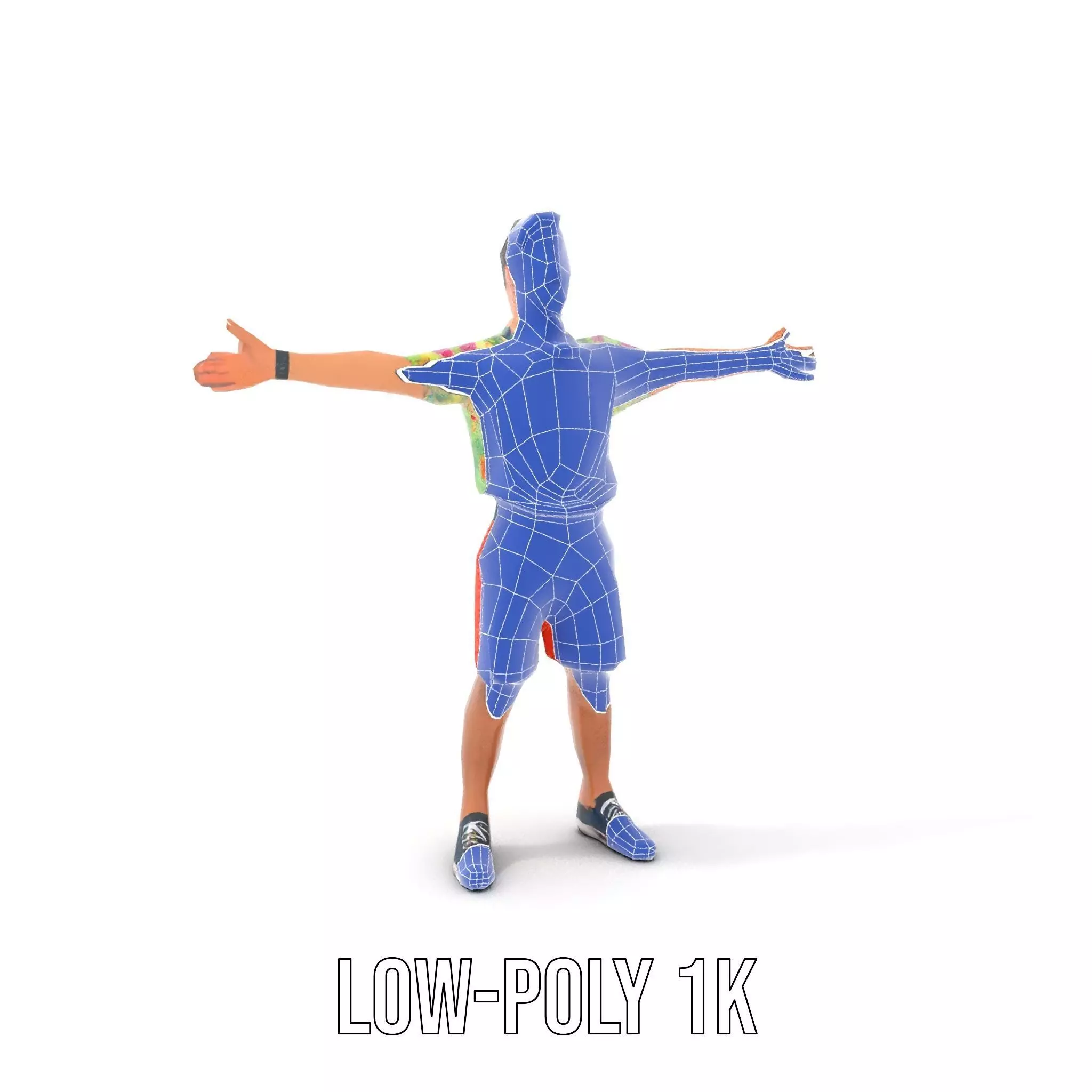 Floral Shirt Character model pack Low-poly 3D model_16