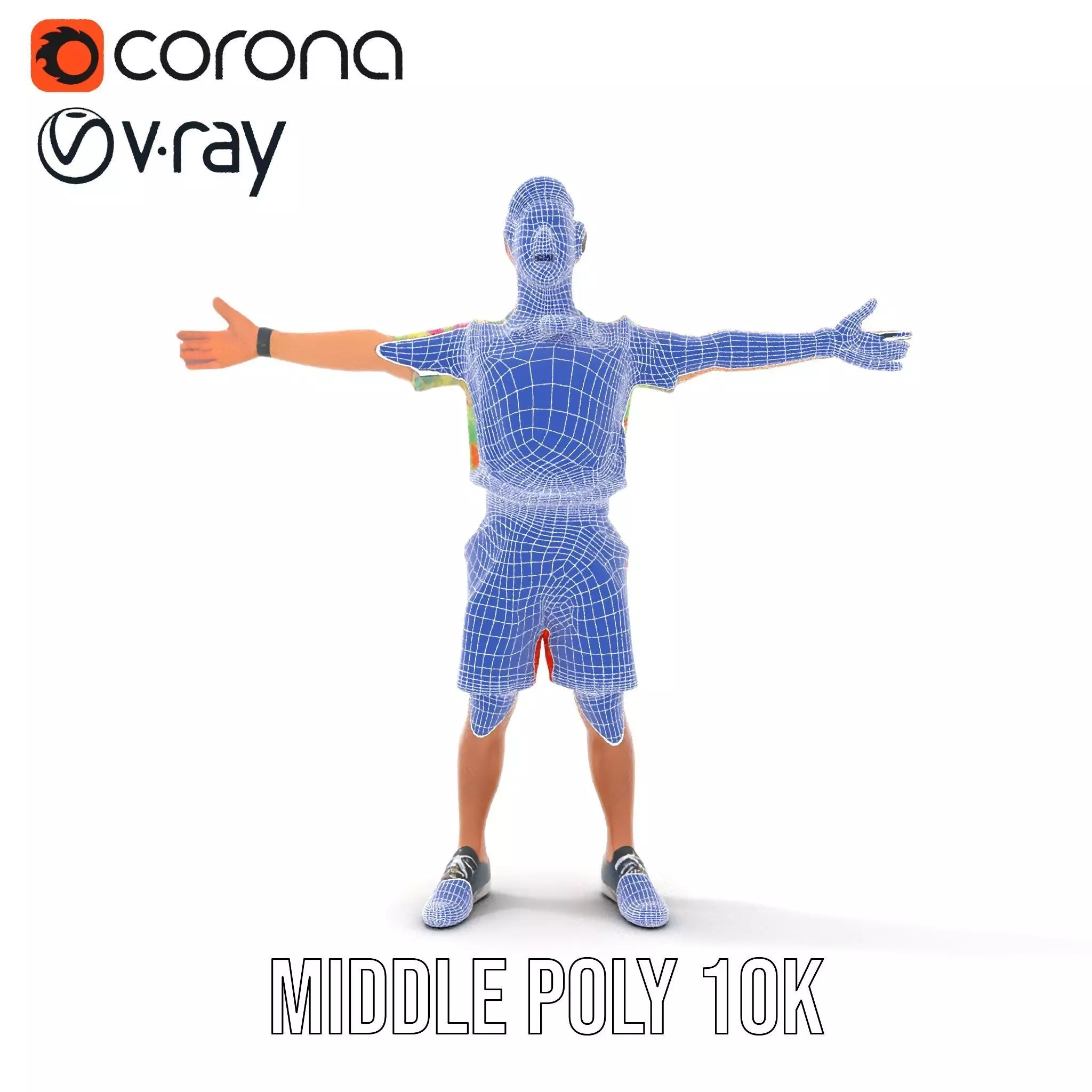 Floral Shirt Character model pack Low-poly 3D model_21