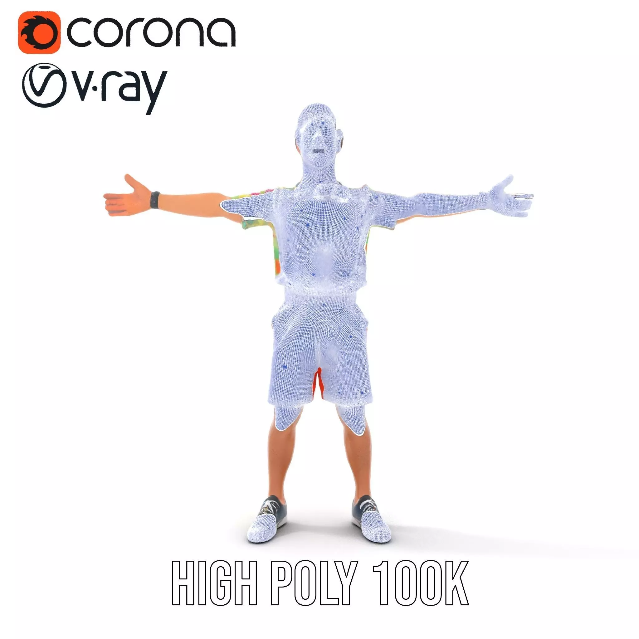 Floral Shirt Character model pack Low-poly 3D model_32