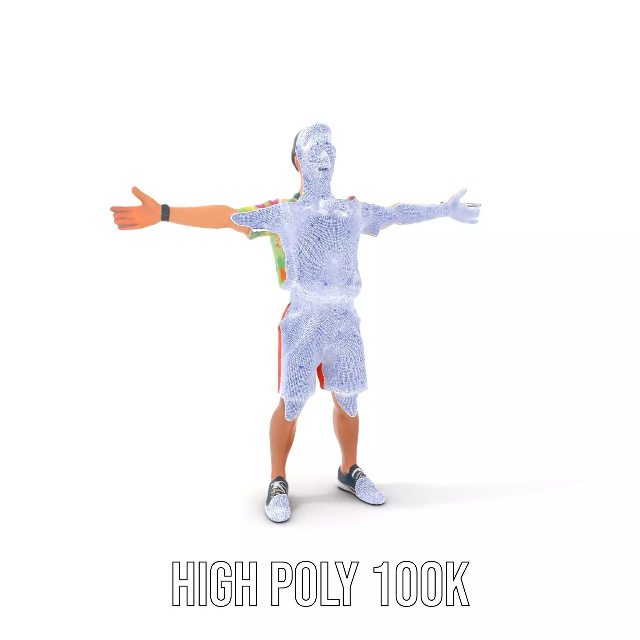 Floral Shirt Character model pack Low-poly 3D model_4