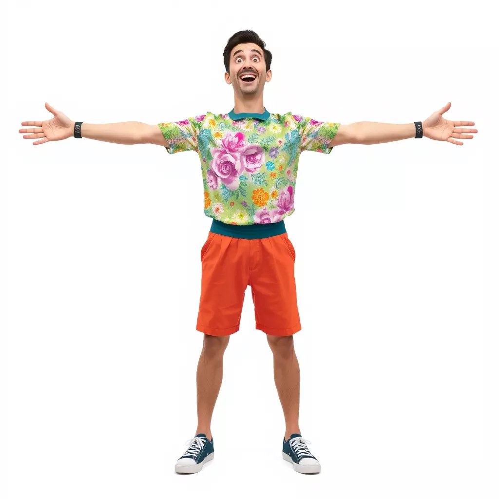 Floral Shirt Character model pack Low-poly 3D model_2