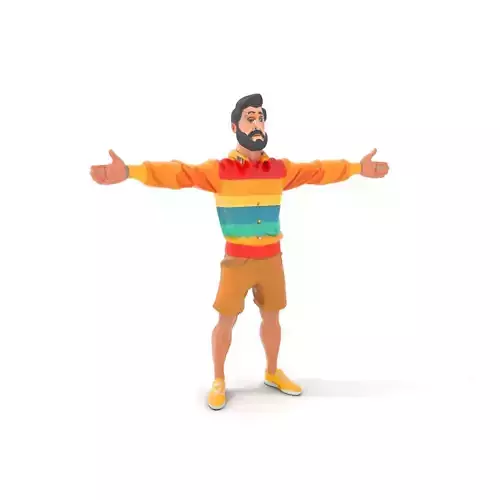 Colorful Stripe Jacket Character model pack