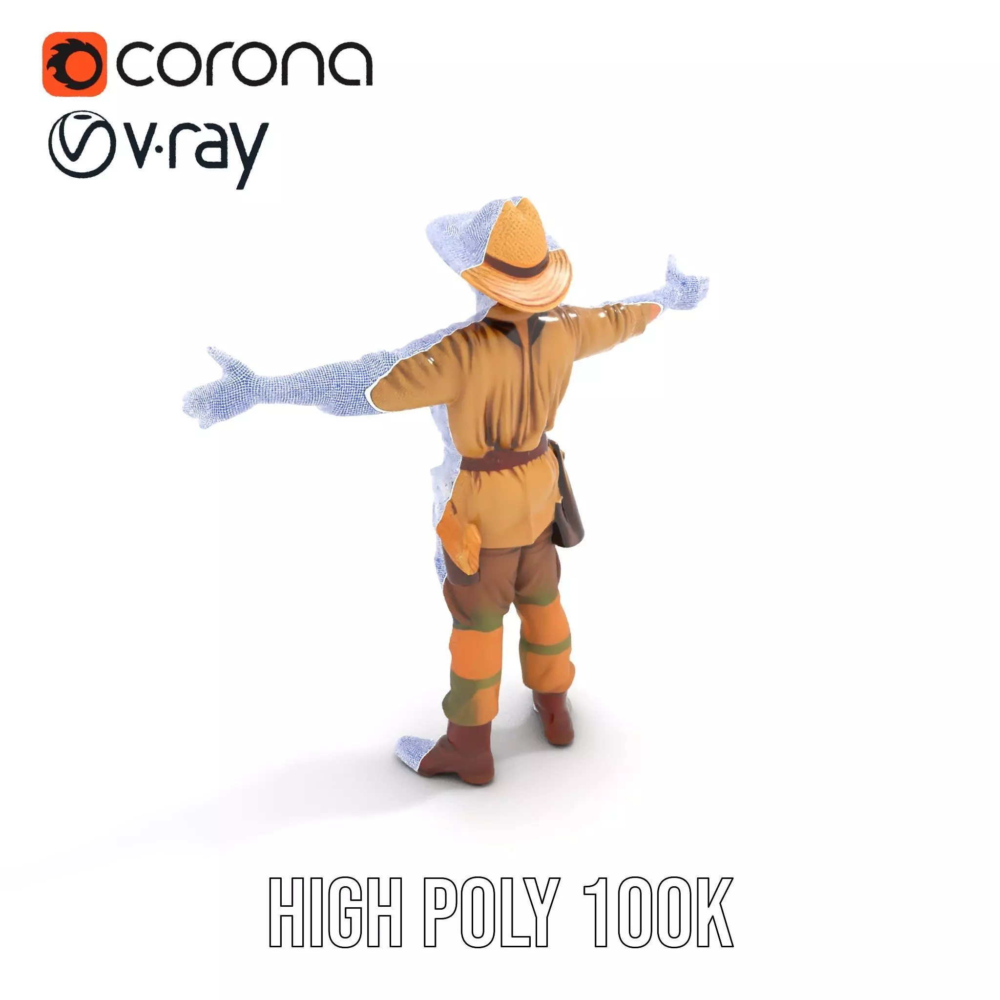 Adventurer Safari Outfit model pack Low-poly 3D model_33