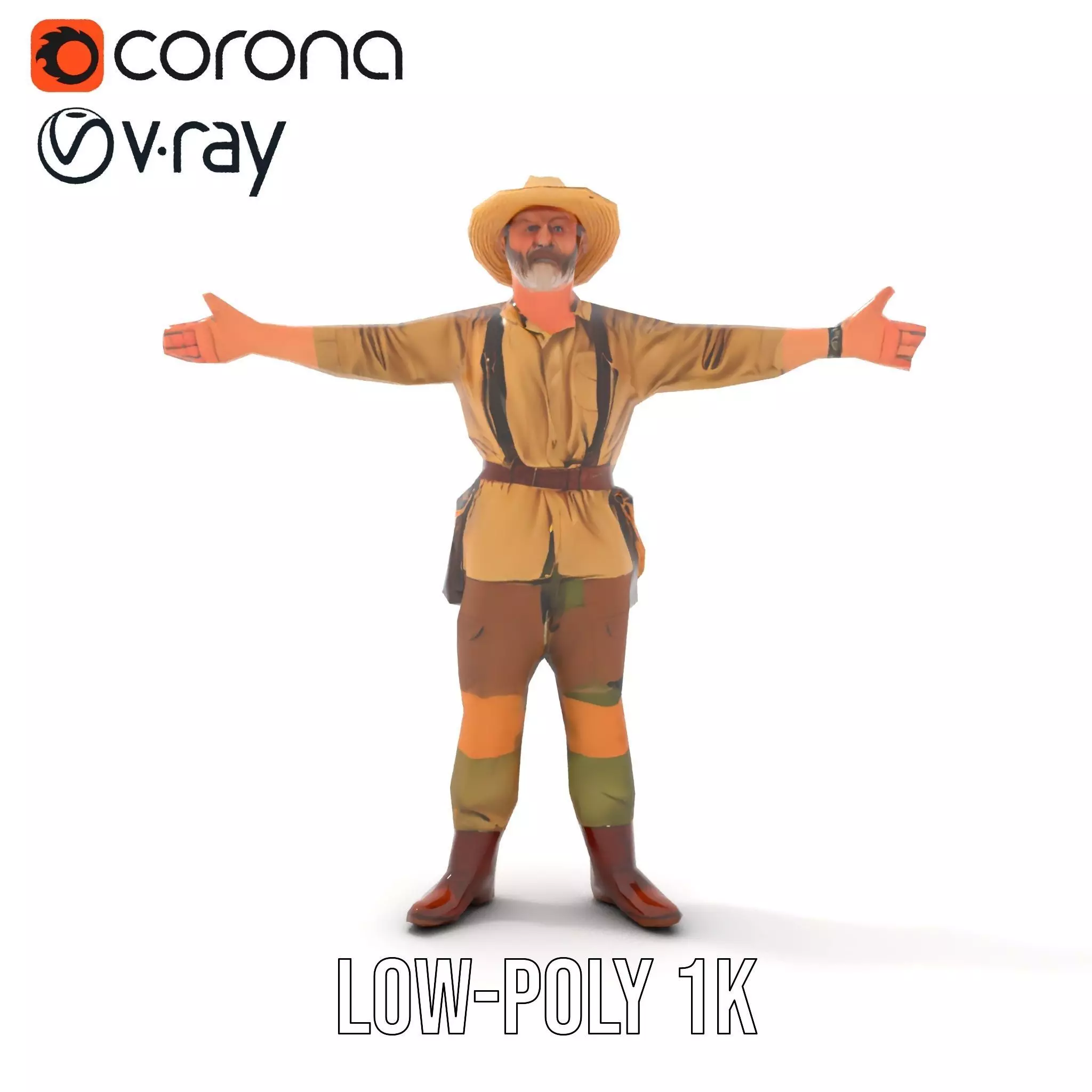 Adventurer Safari Outfit model pack Low-poly 3D model_22