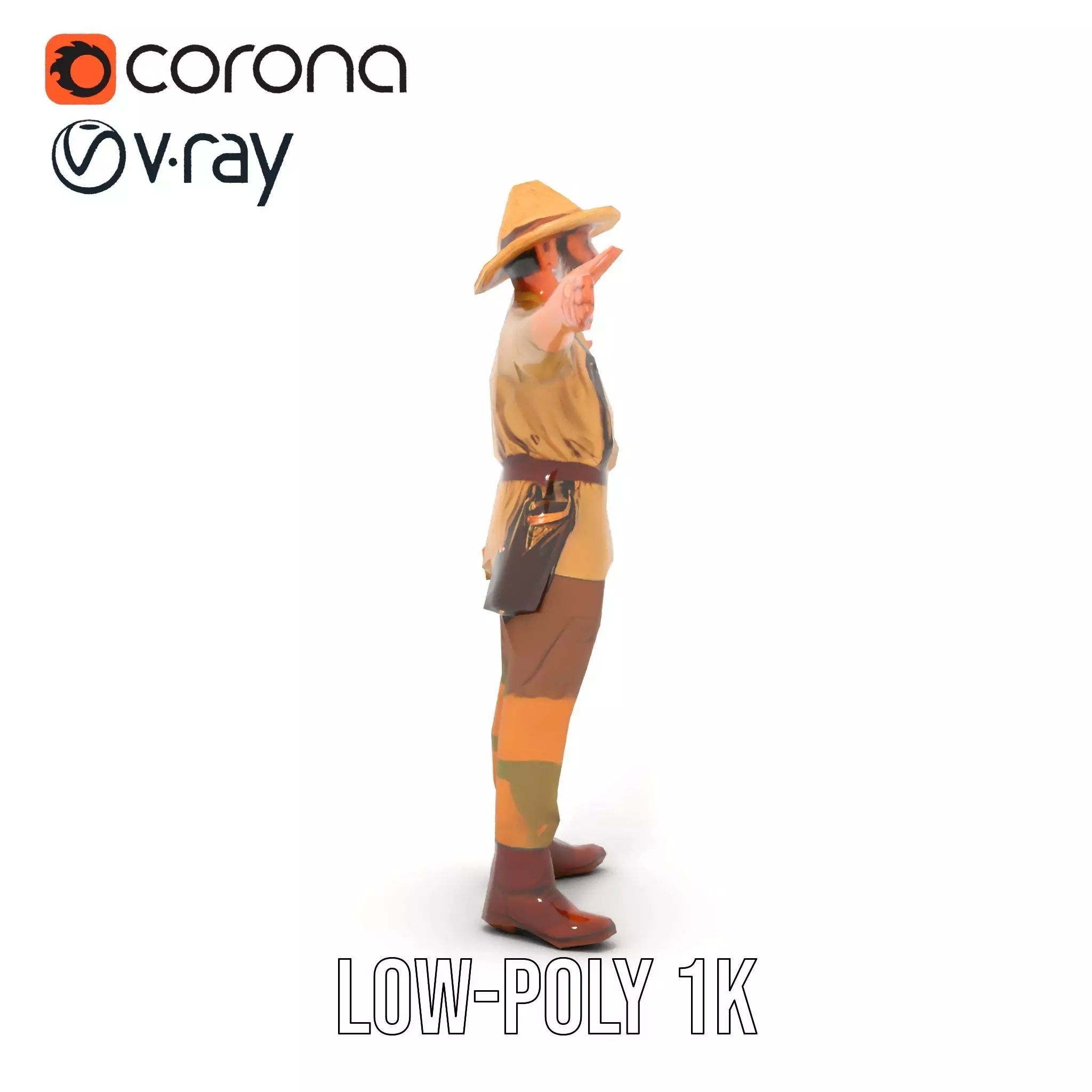 Adventurer Safari Outfit model pack Low-poly 3D model_25