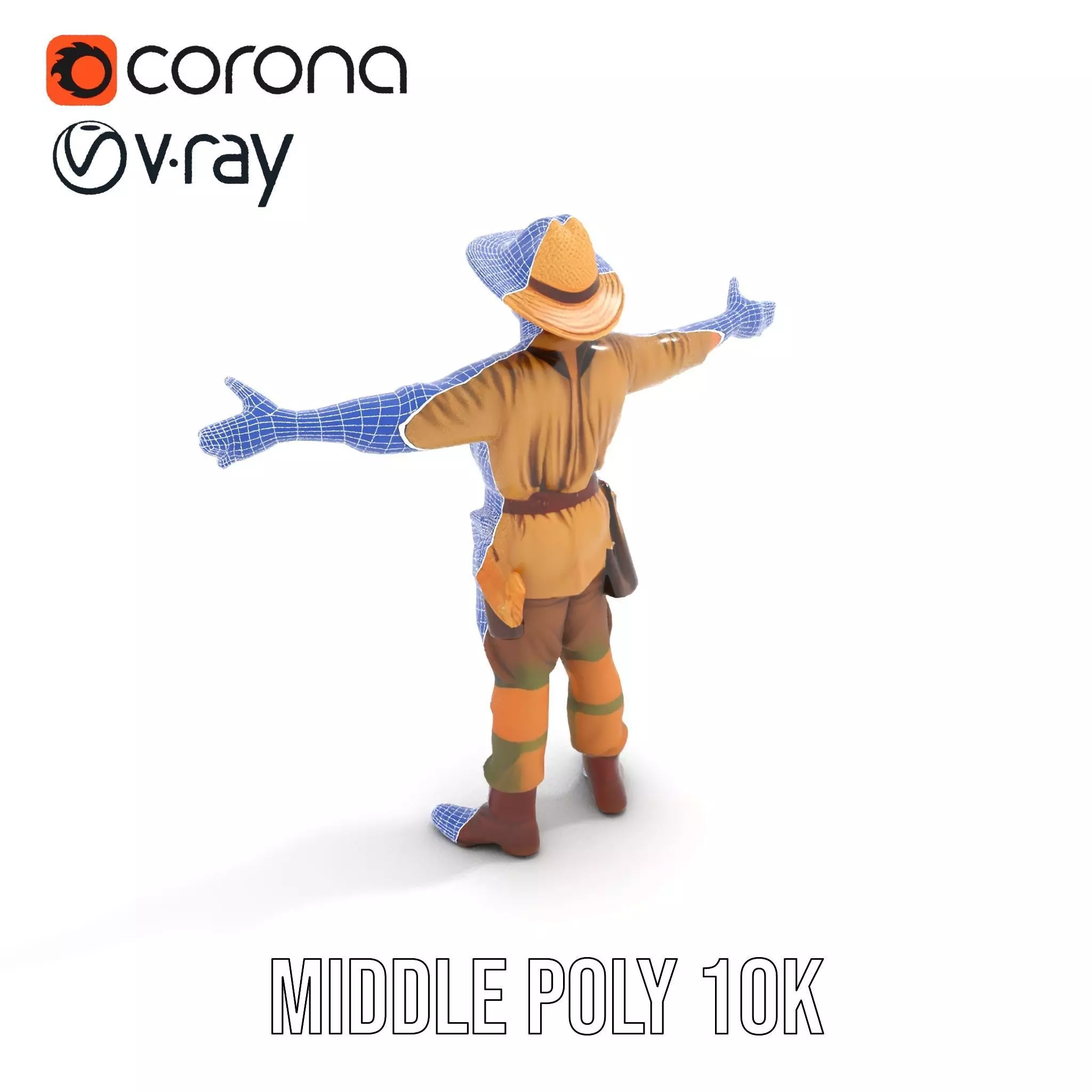 Adventurer Safari Outfit model pack Low-poly 3D model_26