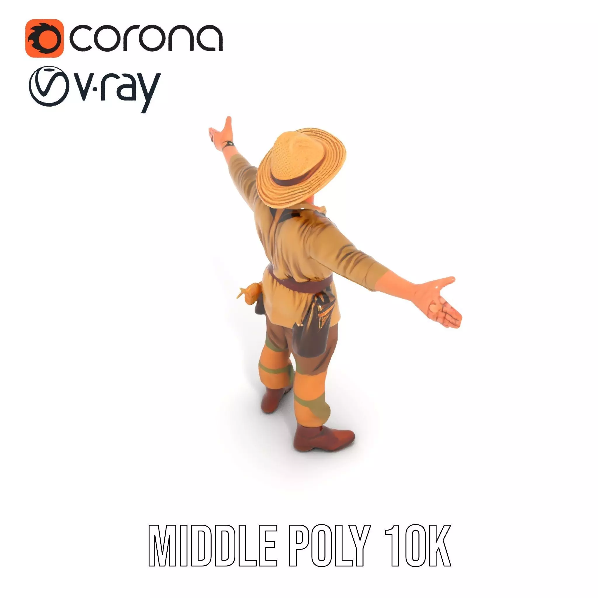 Adventurer Safari Outfit model pack Low-poly 3D model_10