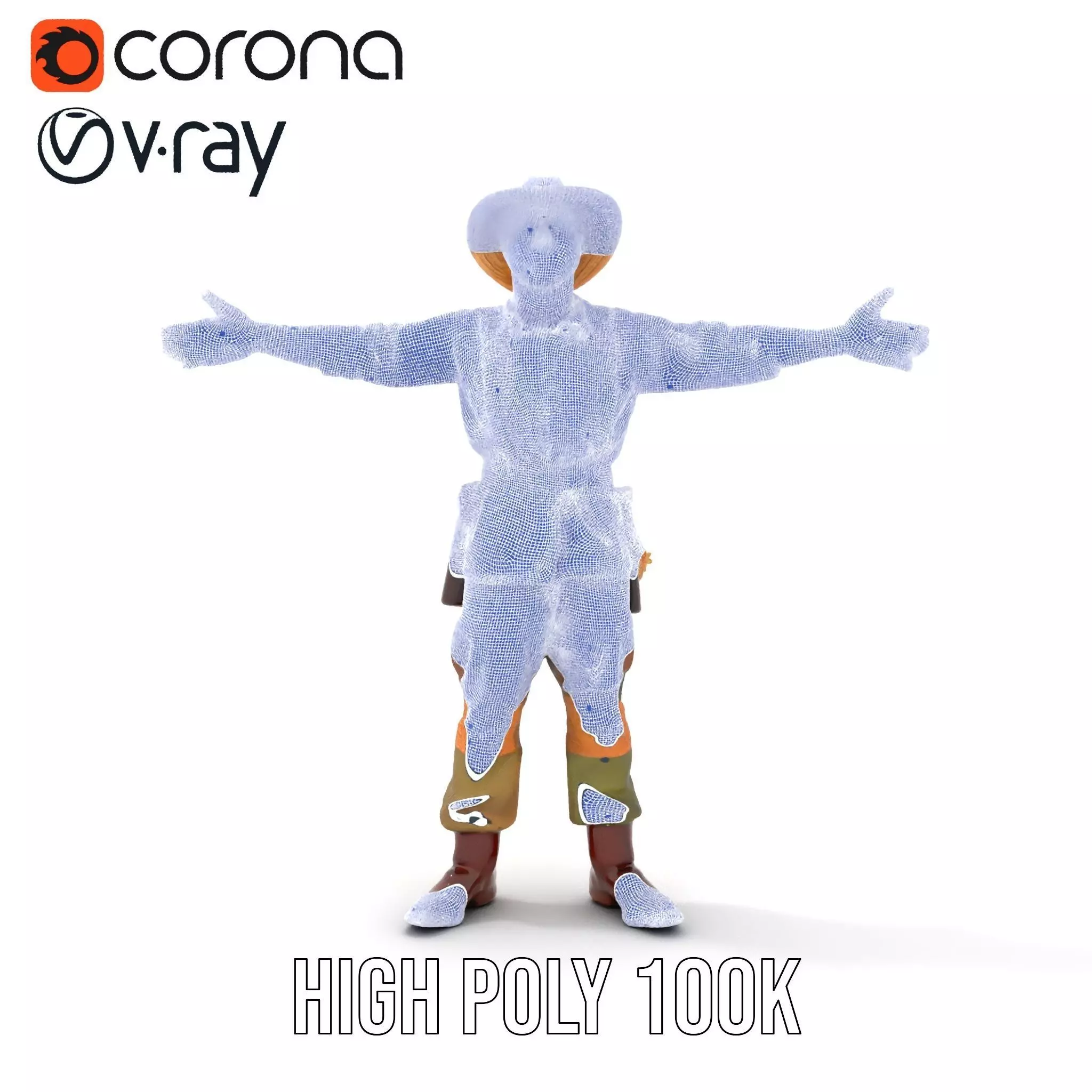 Adventurer Safari Outfit model pack Low-poly 3D model_34