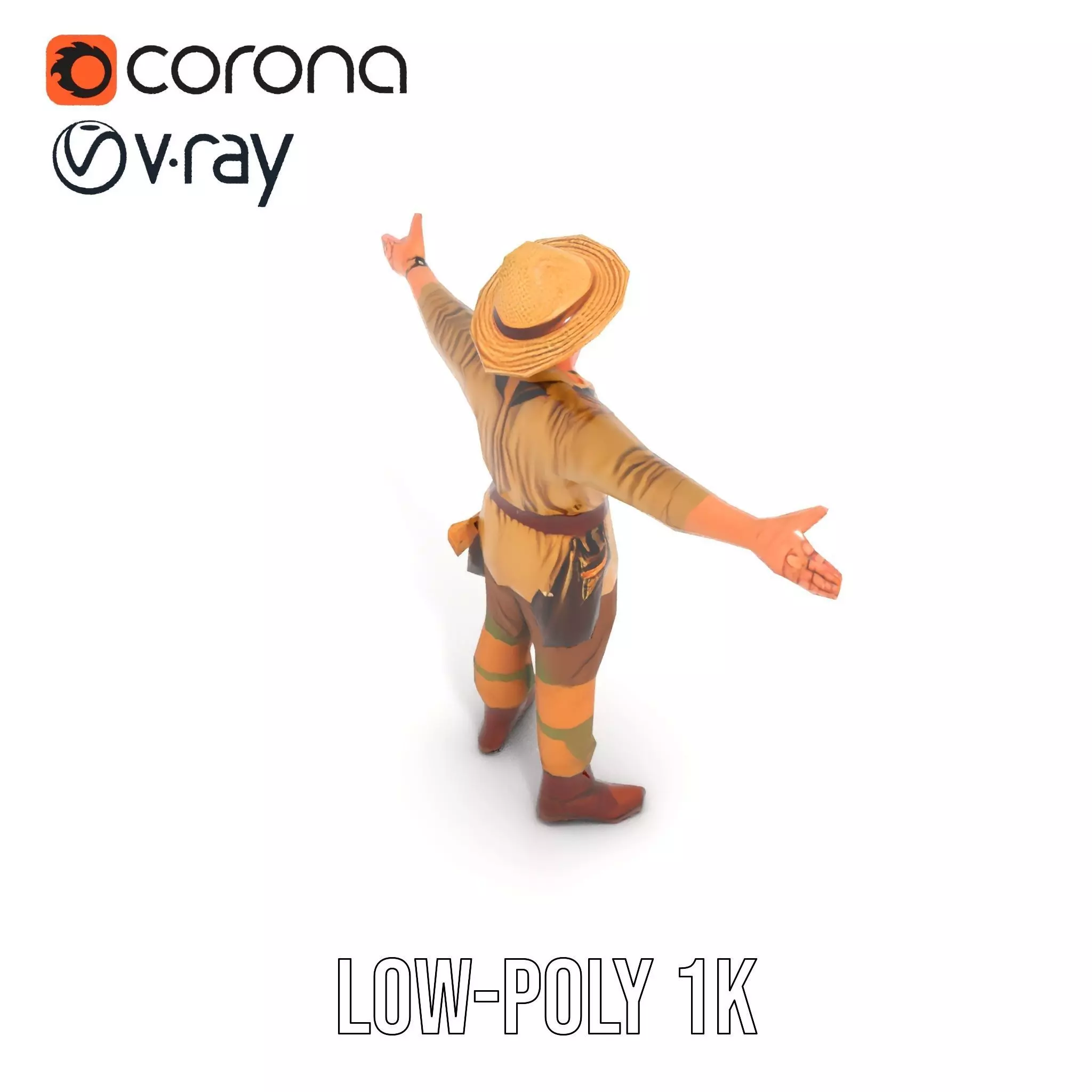 Adventurer Safari Outfit model pack Low-poly 3D model_9