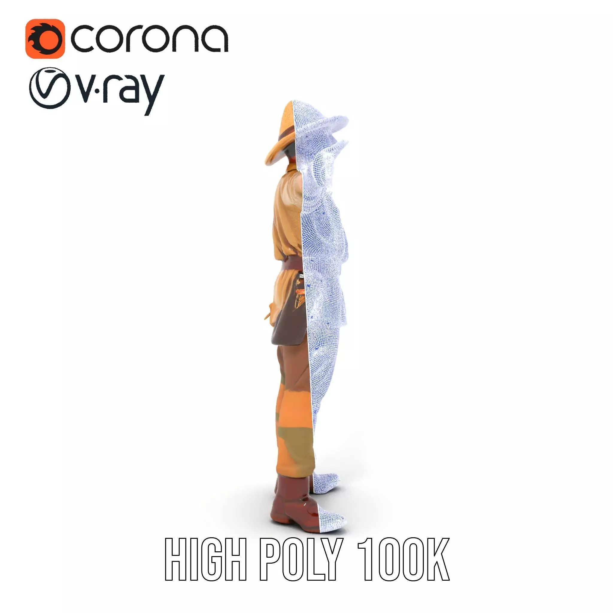 Adventurer Safari Outfit model pack Low-poly 3D model_28