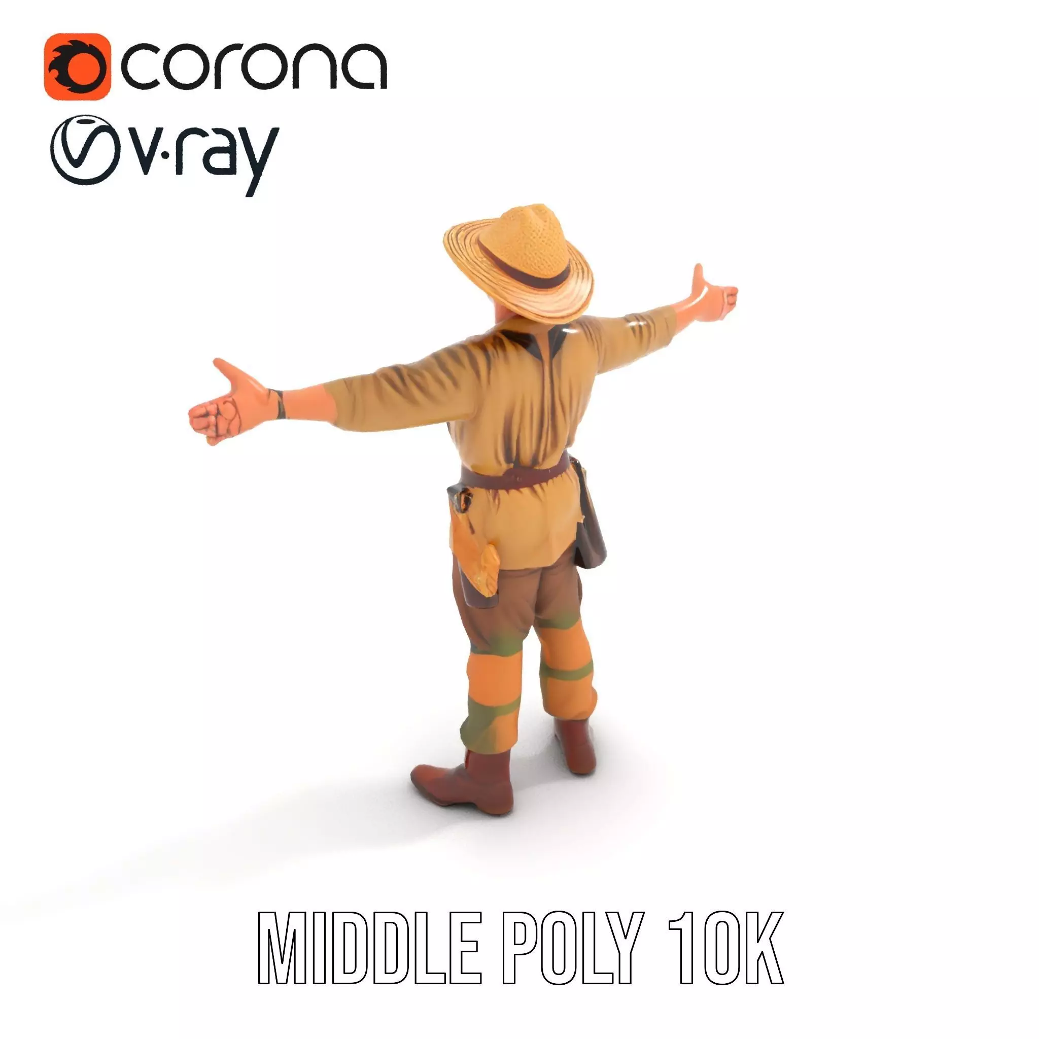 Adventurer Safari Outfit model pack Low-poly 3D model_21