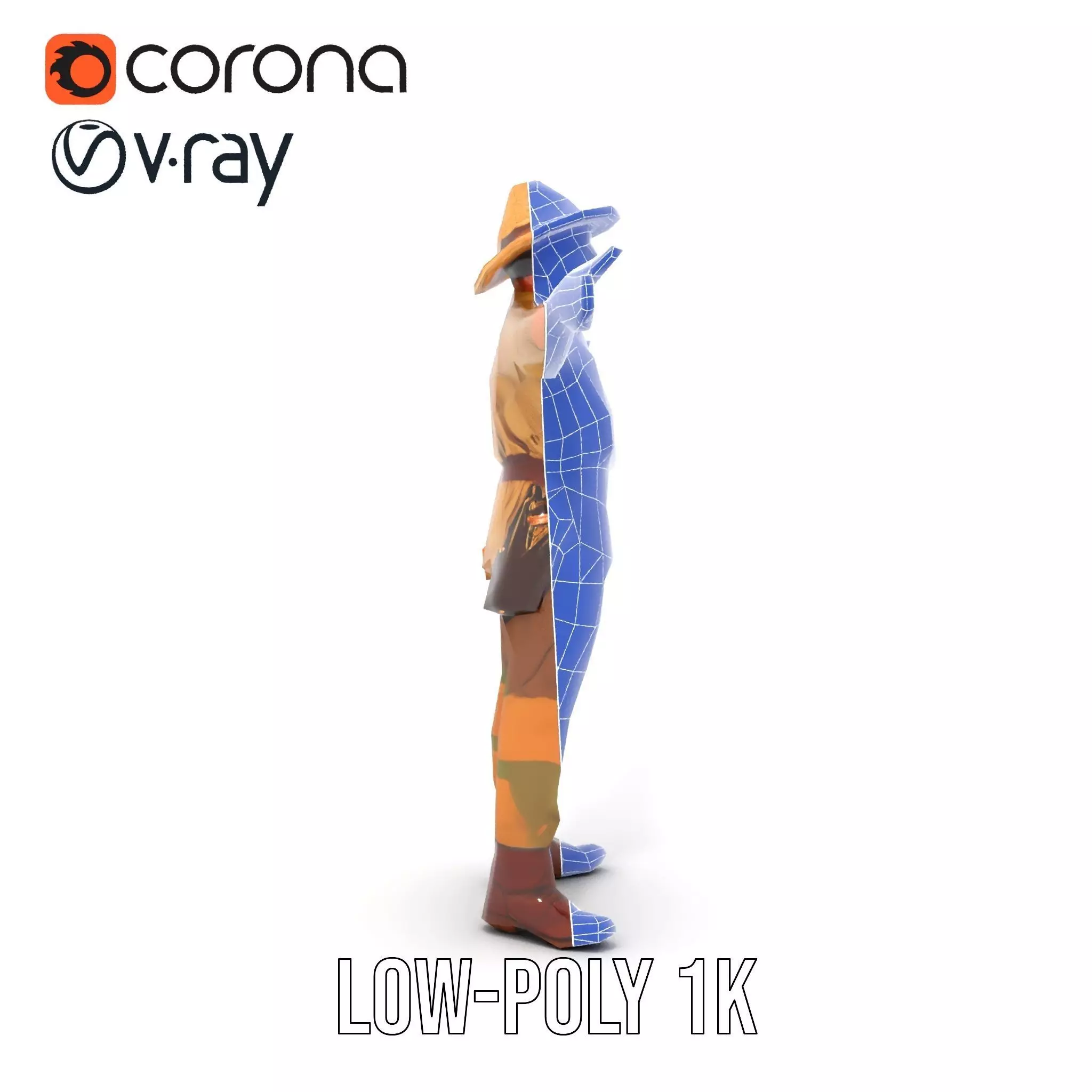 Adventurer Safari Outfit model pack Low-poly 3D model_27