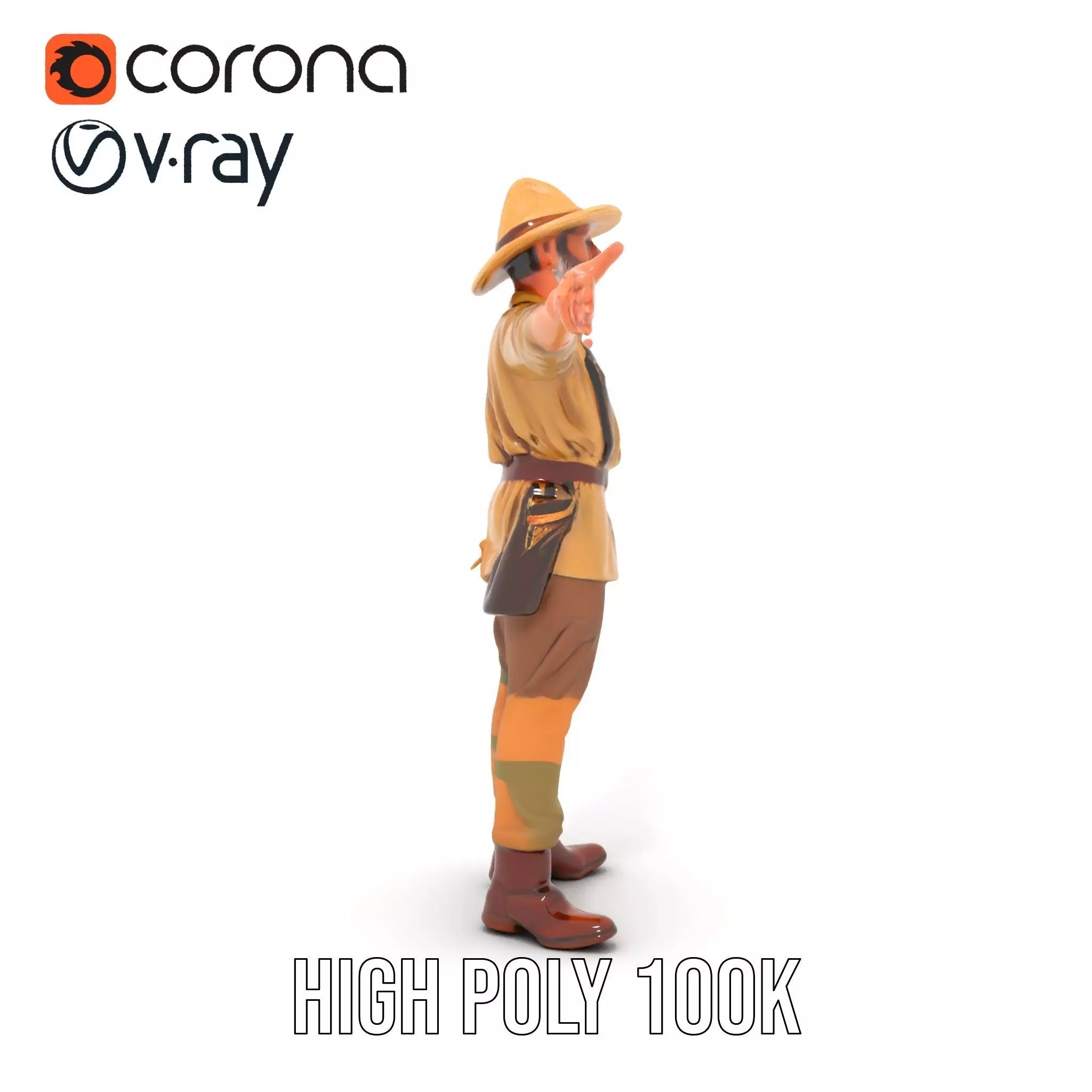 Adventurer Safari Outfit model pack Low-poly 3D model_32