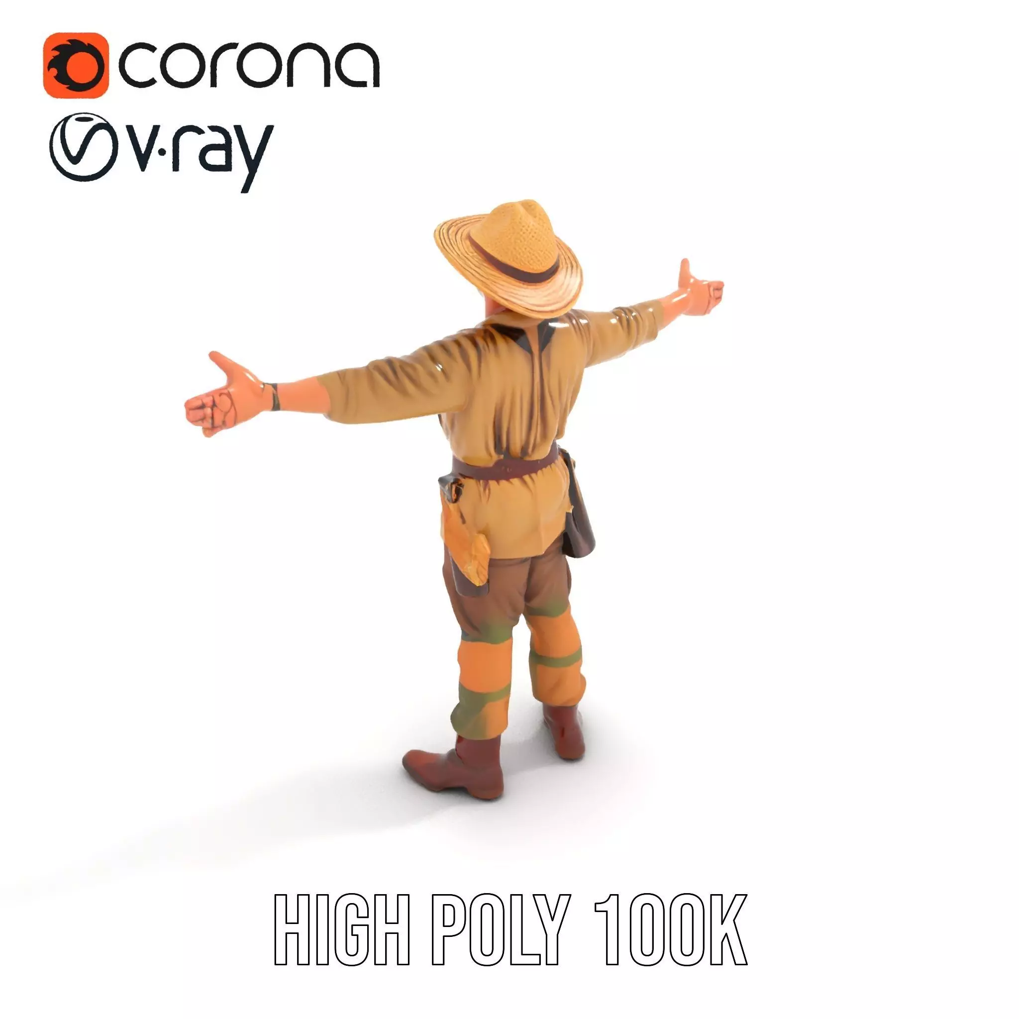 Adventurer Safari Outfit model pack Low-poly 3D model_8