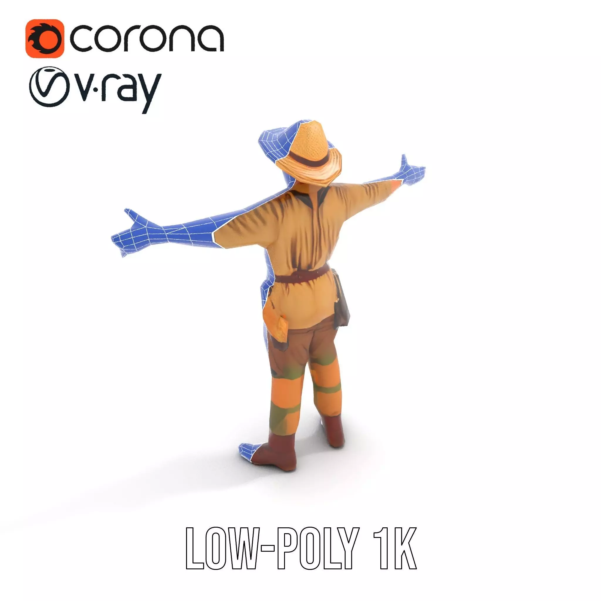 Adventurer Safari Outfit model pack Low-poly 3D model_19