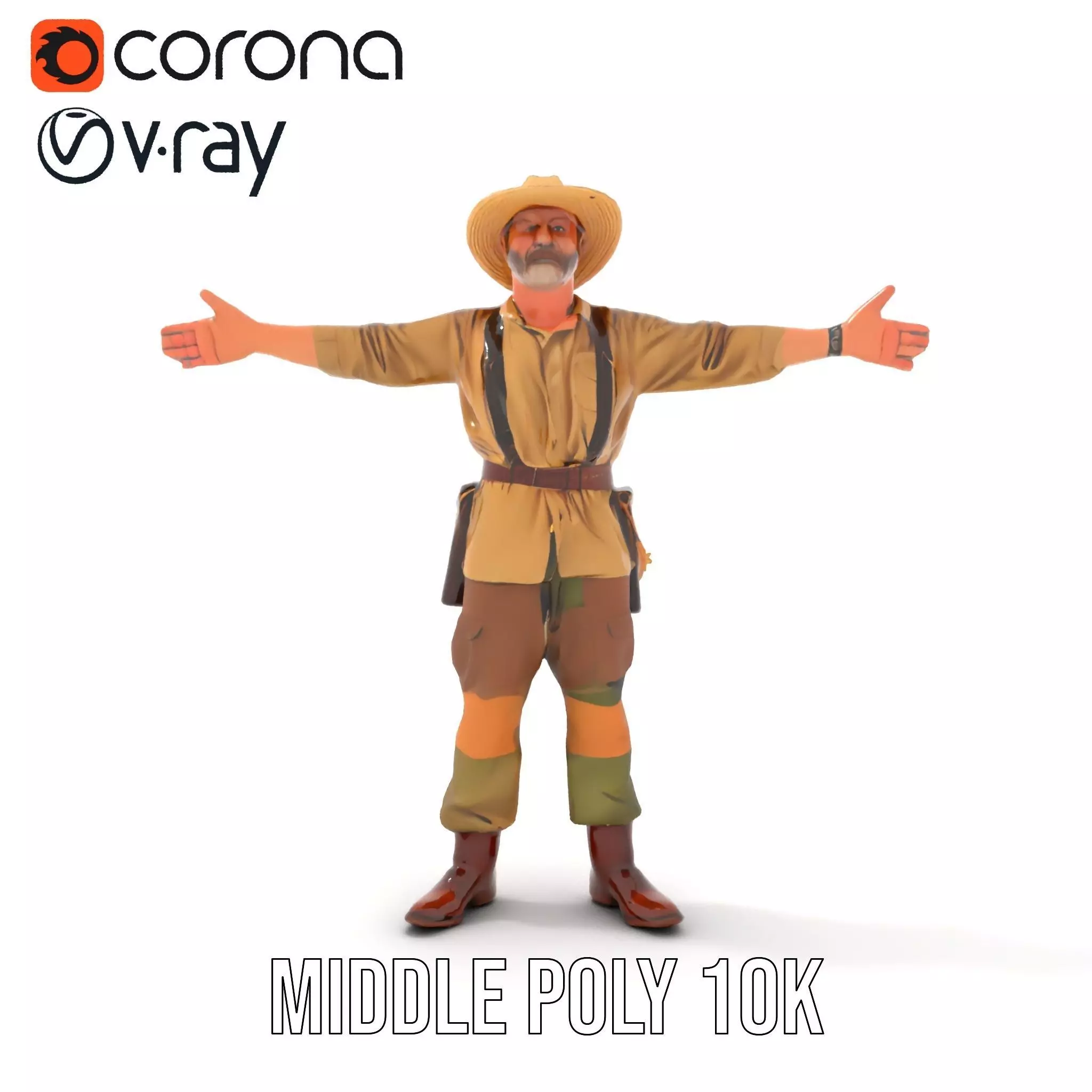 Adventurer Safari Outfit model pack Low-poly 3D model_24