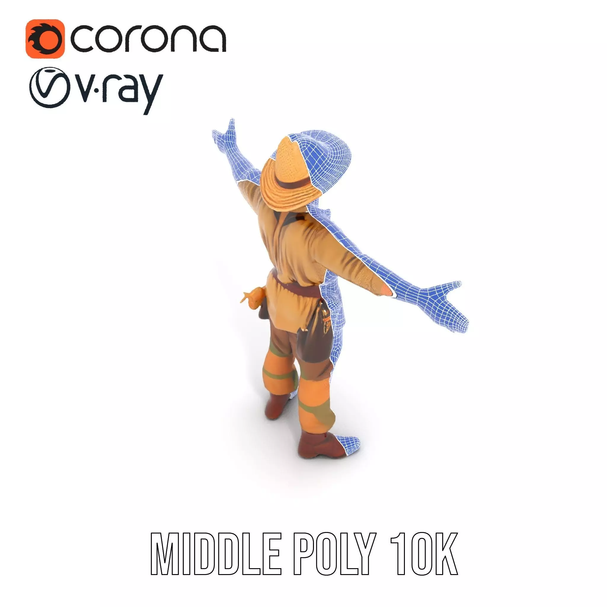 Adventurer Safari Outfit model pack Low-poly 3D model_5