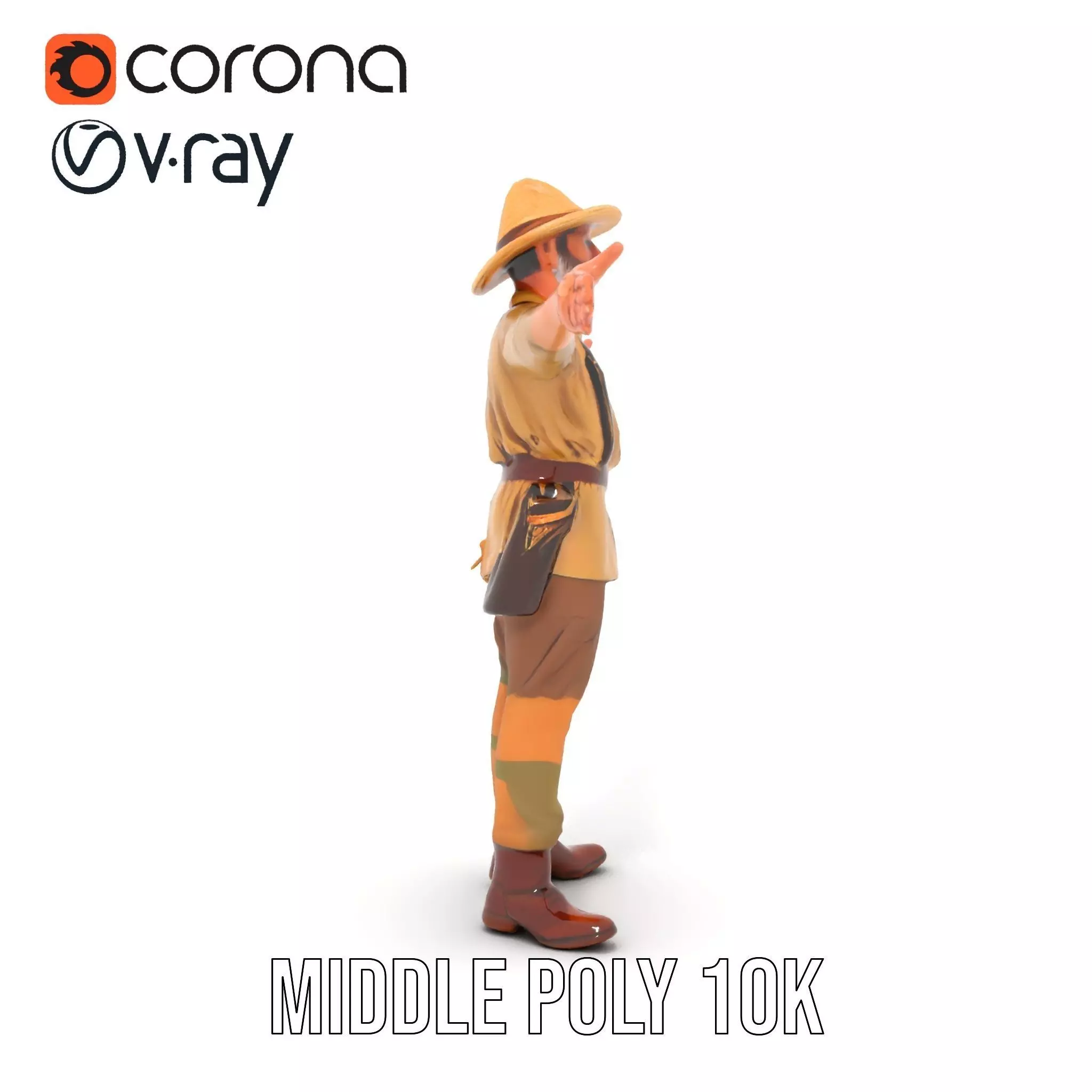 Adventurer Safari Outfit model pack Low-poly 3D model_18
