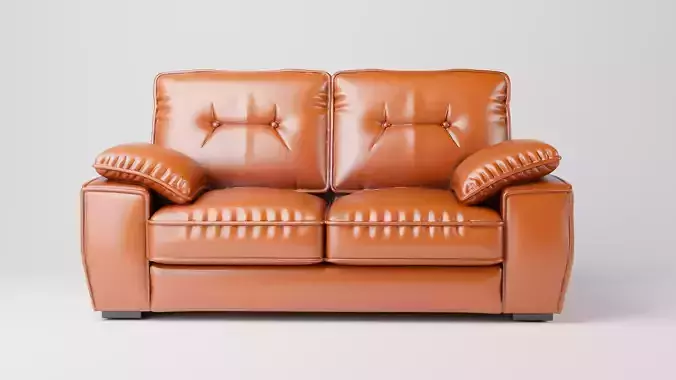 Leather 2 Seater Sofa PBR Game and Archviz Ready BLEND FBX OBJ 