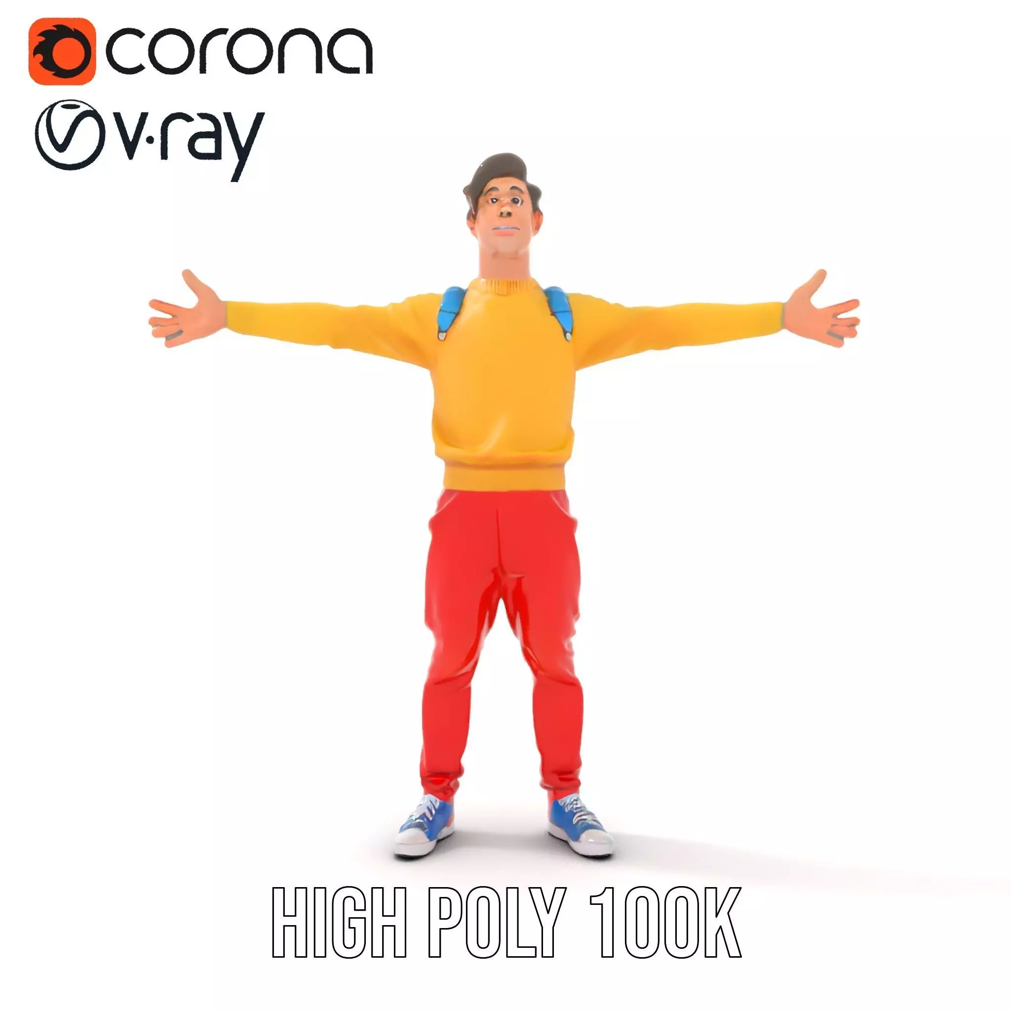 Vibrant Youth Character model pack Low-poly 3D model_31