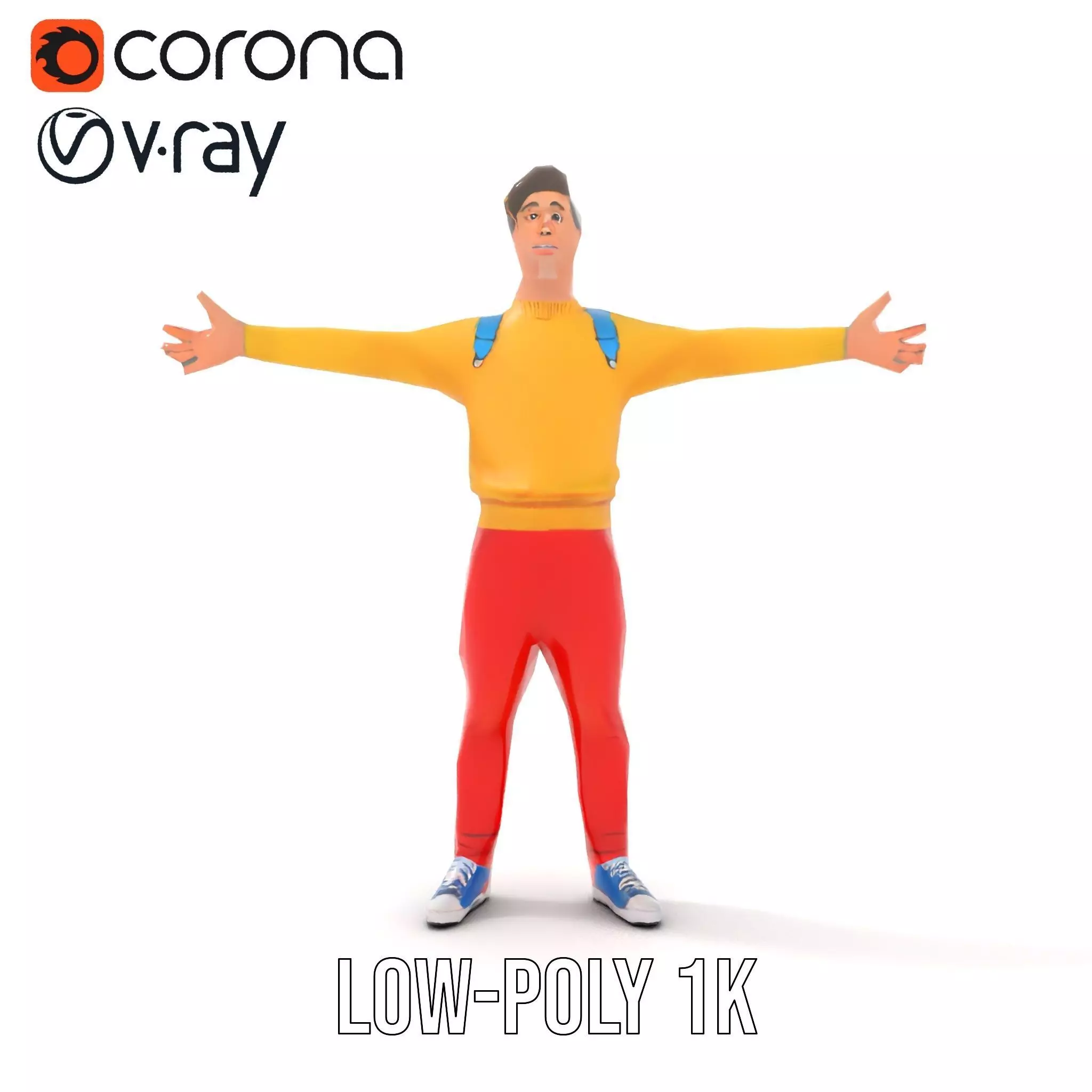 Vibrant Youth Character model pack Low-poly 3D model_8