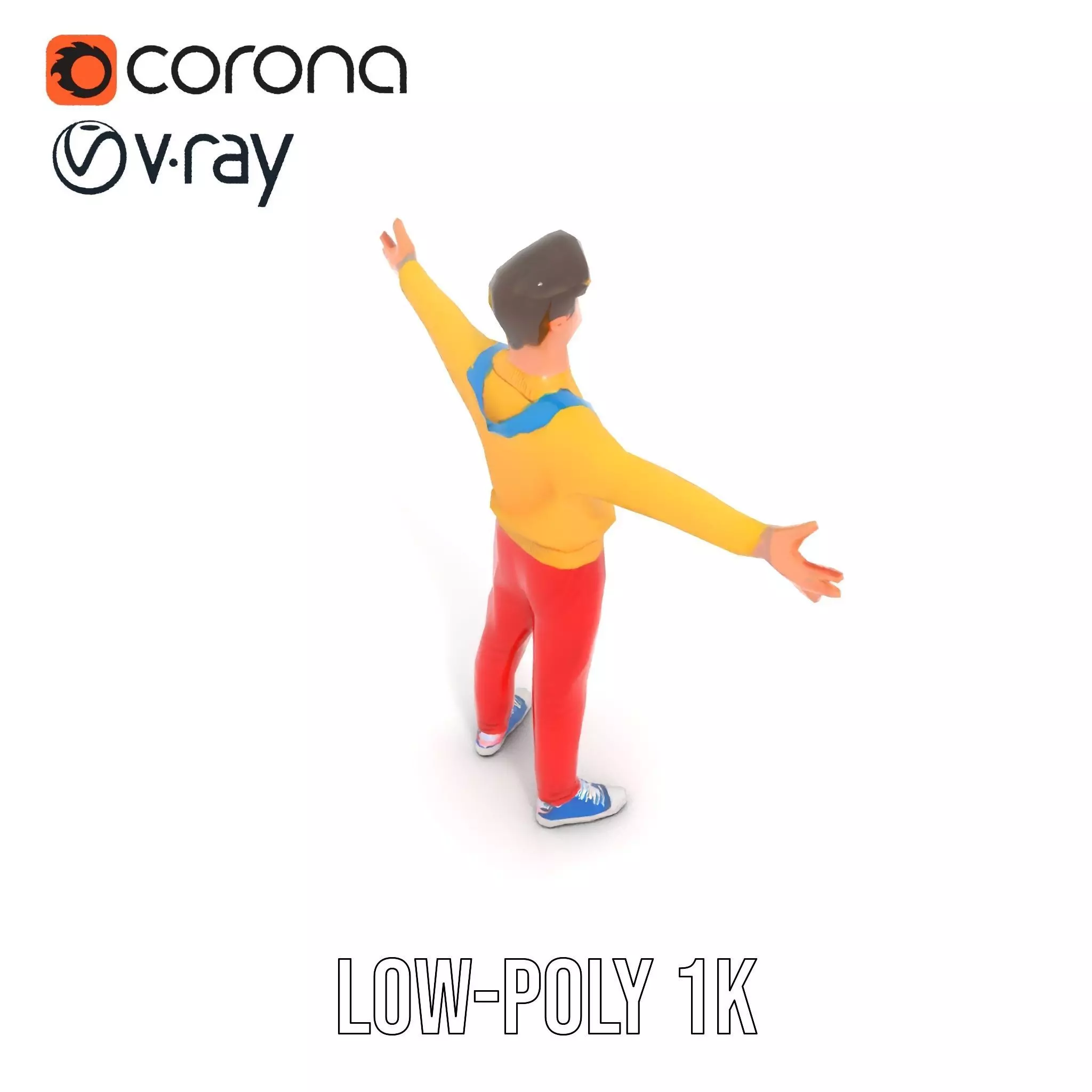 Vibrant Youth Character model pack Low-poly 3D model_7