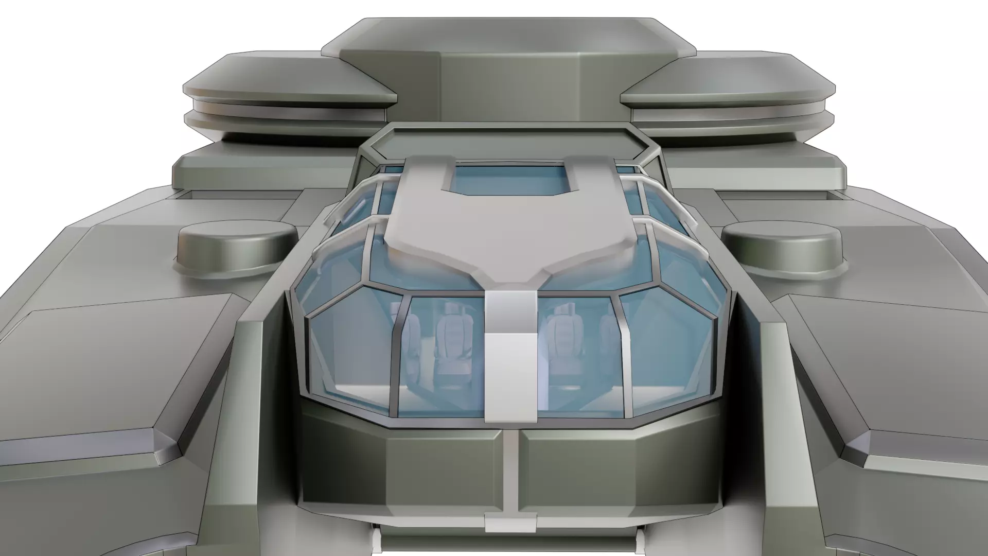 Sci-Fi Starship with Interior Base Mesh 01 Low-poly 3D model_56