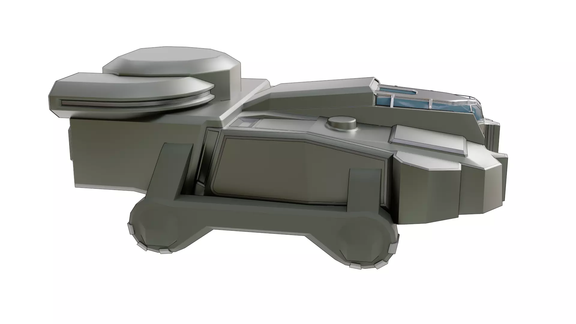 Sci-Fi Starship with Interior Base Mesh 01 Low-poly 3D model_29