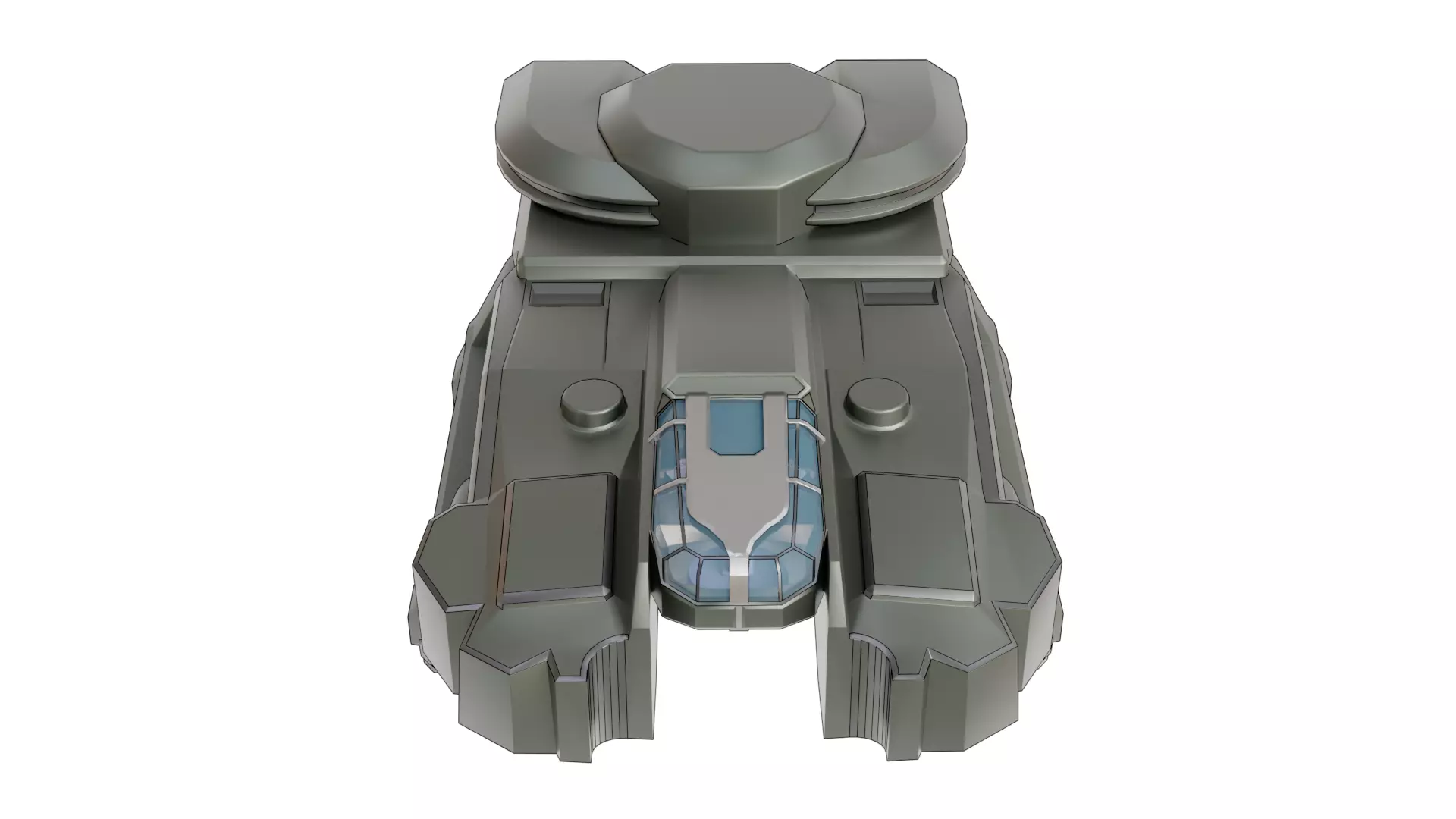 Sci-Fi Starship with Interior Base Mesh 01 Low-poly 3D model_36