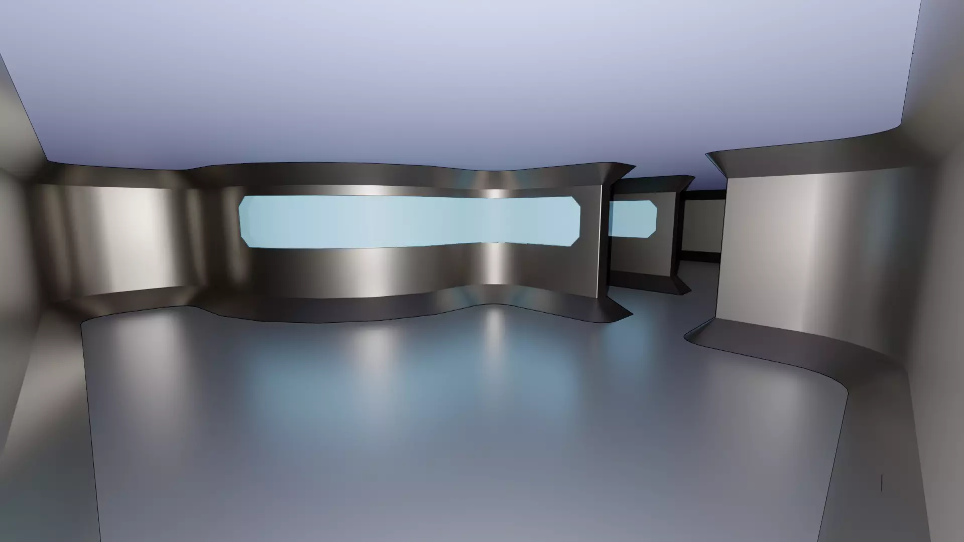 Sci-Fi Starship with Interior Base Mesh 01 Low-poly 3D model_54