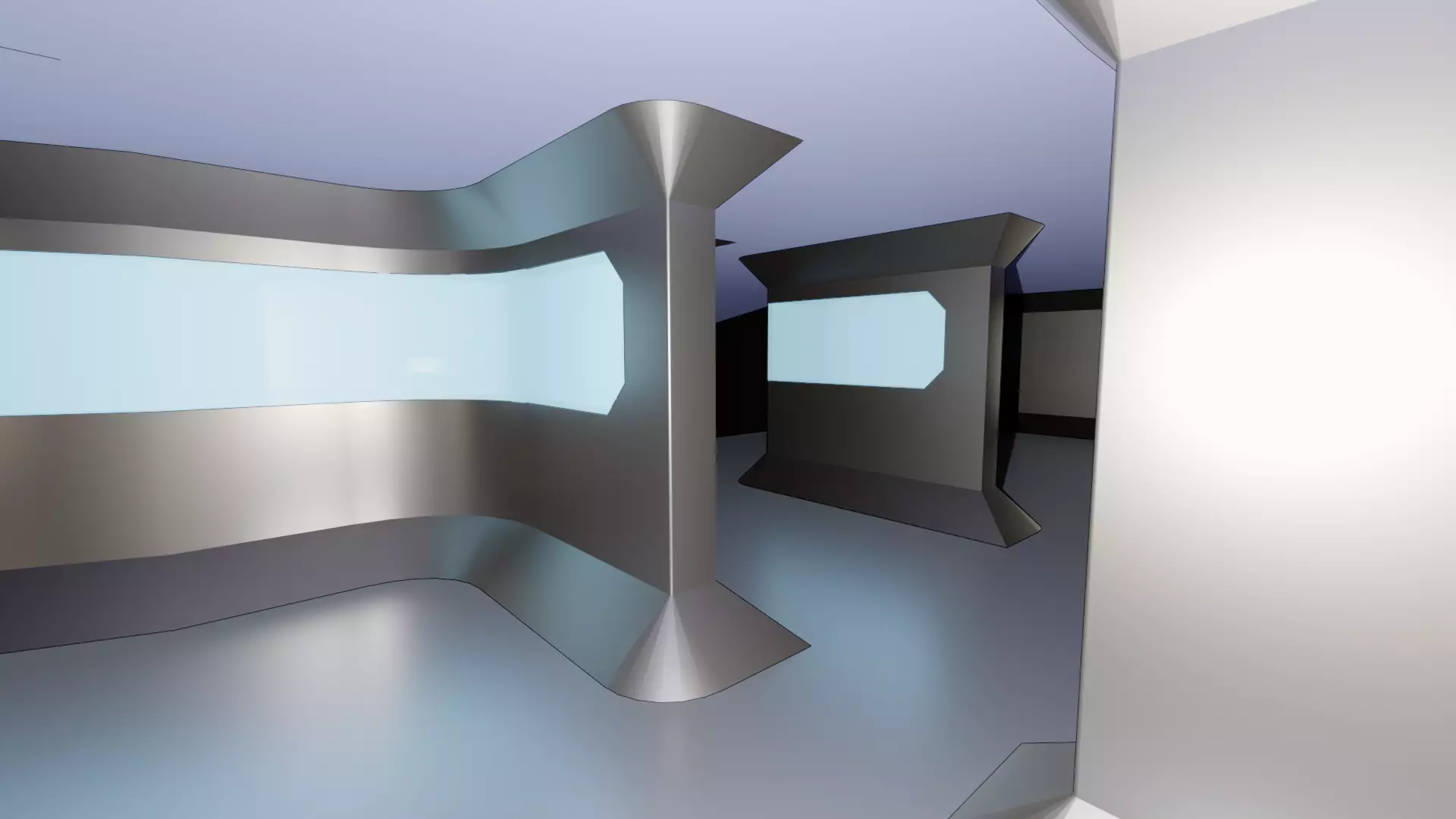 Sci-Fi Starship with Interior Base Mesh 01 Low-poly 3D model_57