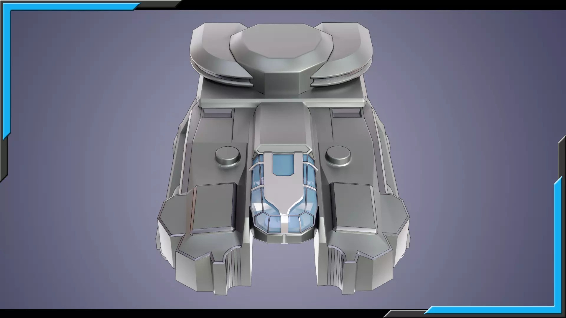 Sci-Fi Starship with Interior Base Mesh 01 Low-poly 3D model_5