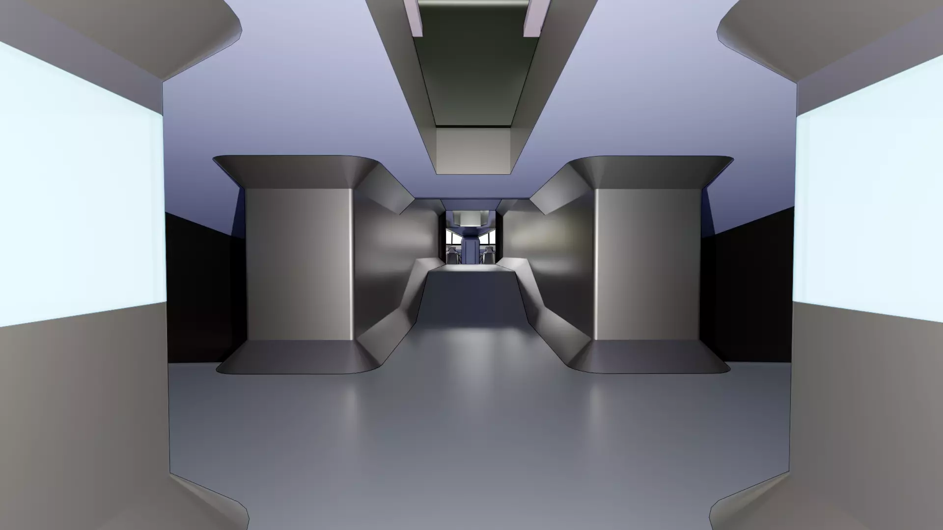 Sci-Fi Starship with Interior Base Mesh 01 Low-poly 3D model_59