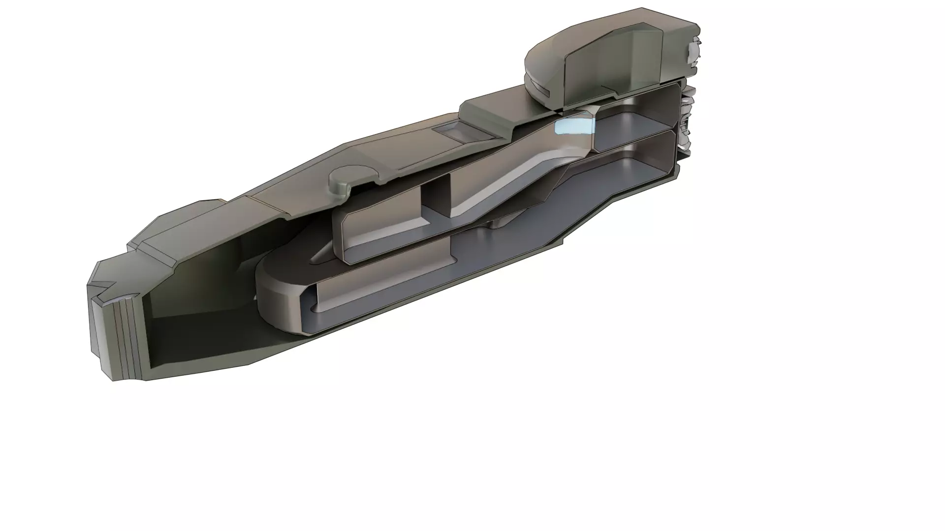 Sci-Fi Starship with Interior Base Mesh 01 Low-poly 3D model_33