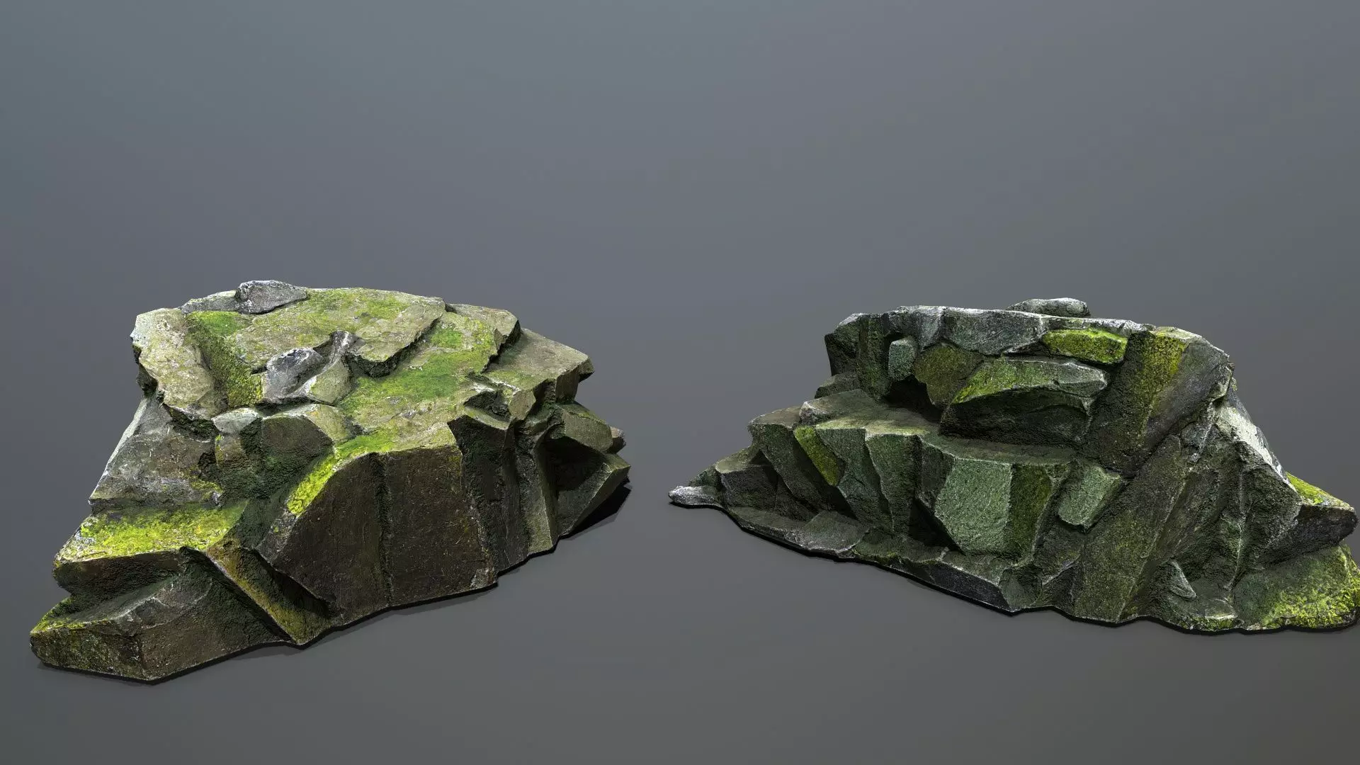 forest rocks Low-poly 3D model_8